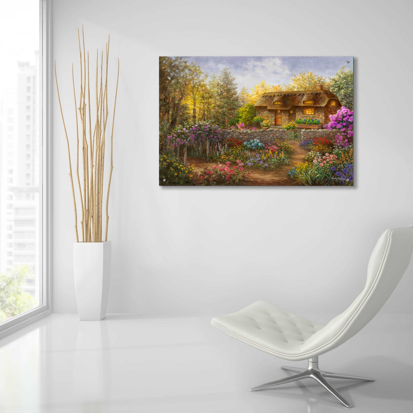 Epic Art 'Cottage Garden in Full Bloom ' by Nicky Boehme, Acrylic Glass Wall Art,36x24