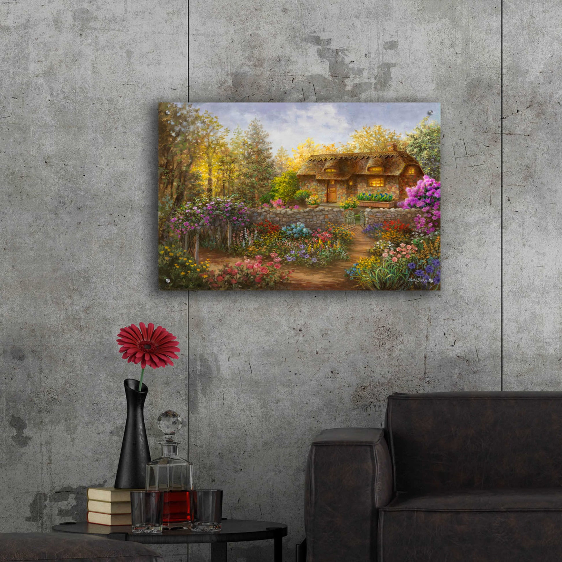 Epic Art 'Cottage Garden in Full Bloom ' by Nicky Boehme, Acrylic Glass Wall Art,36x24