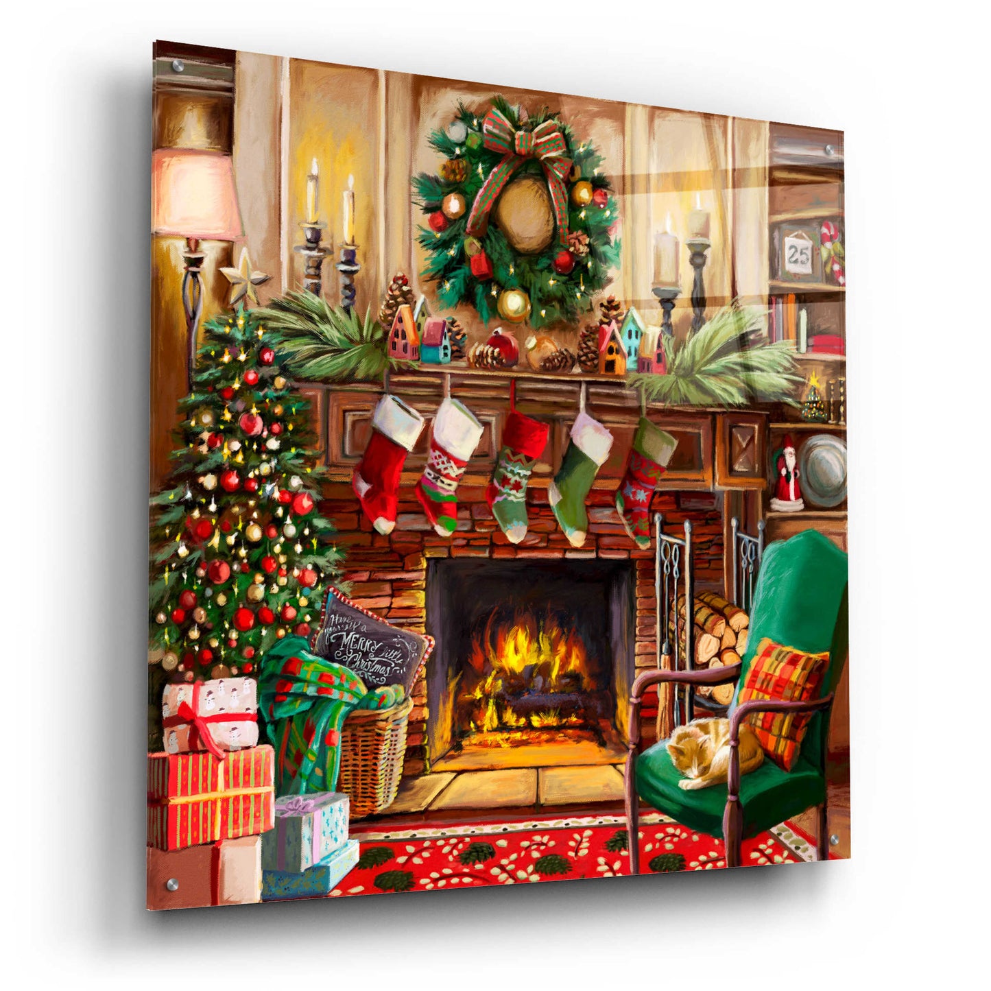 Epic Art 'Fireside Christmas' by Nicky Boehme, Acrylic Glass Wall Art,36x36