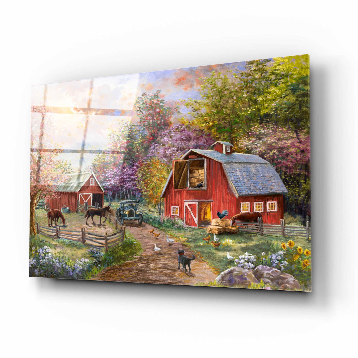 Epic Art 'Horse Farm Glen' by Nicky Boehme, Acrylic Glass Wall Art,16x12