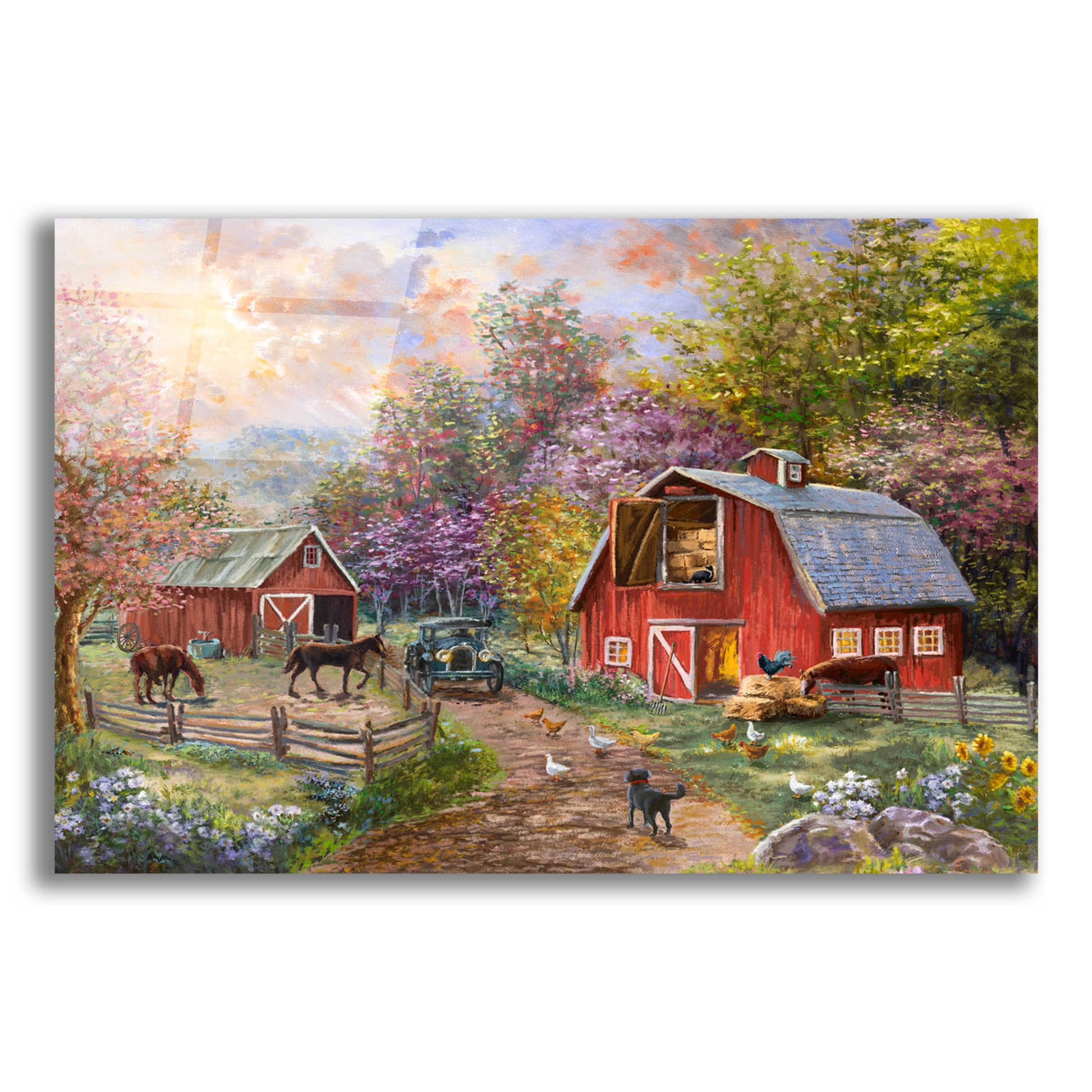 Epic Art 'Horse Farm Glen' by Nicky Boehme, Acrylic Glass Wall Art,16x12