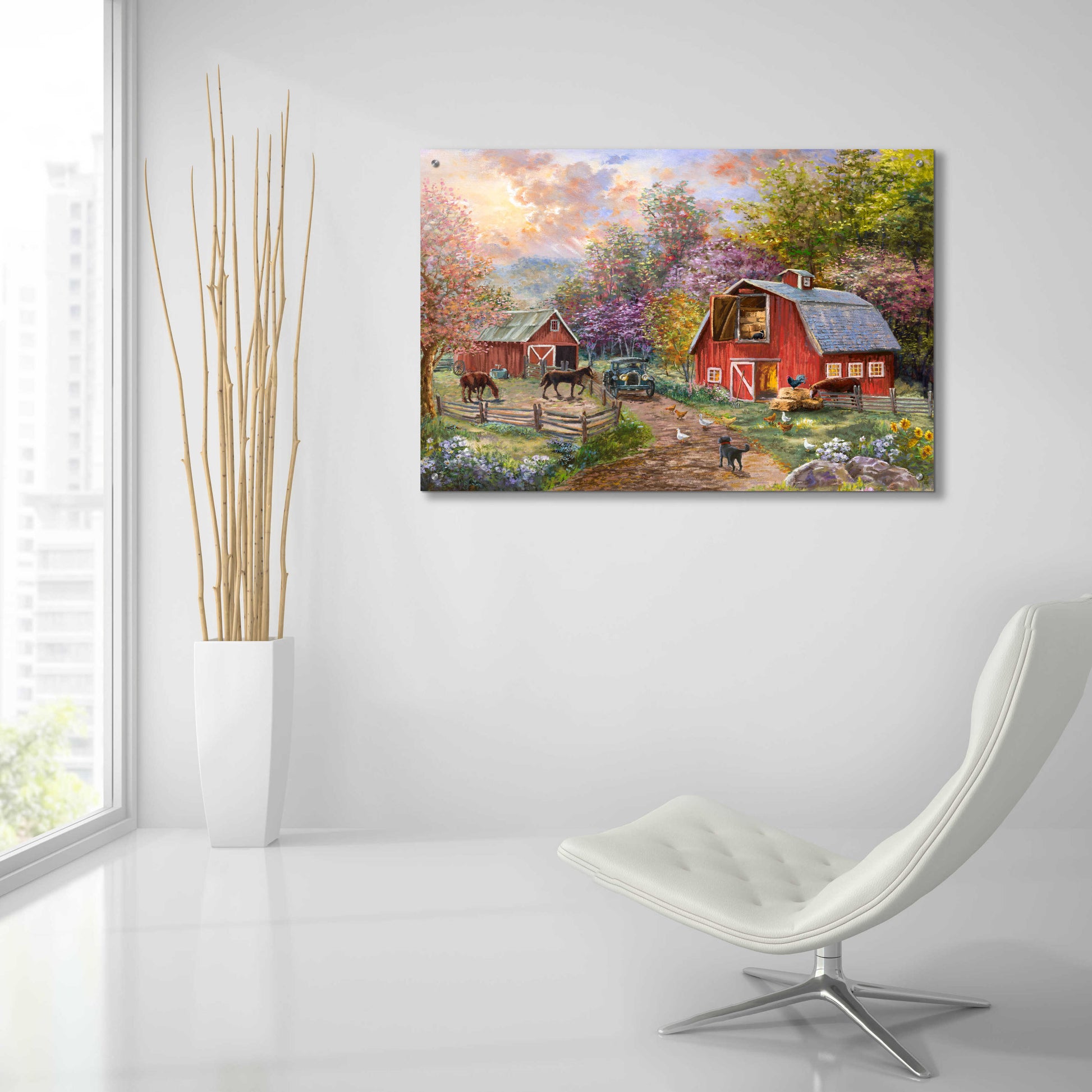 Epic Art 'Horse Farm Glen' by Nicky Boehme, Acrylic Glass Wall Art,36x24