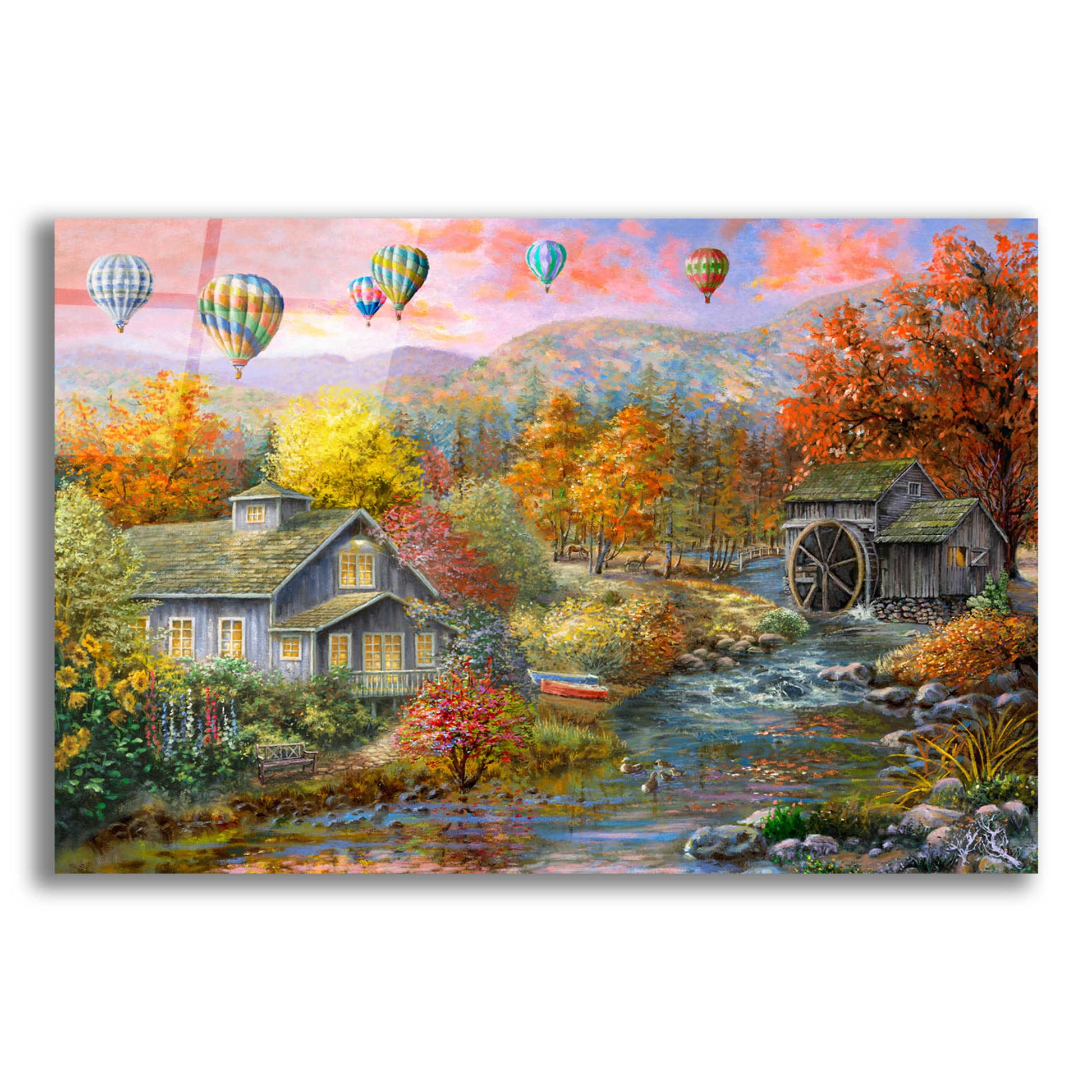 Epic Art 'Autumn Creek Mill' by Nicky Boehme, Acrylic Glass Wall Art,16x12