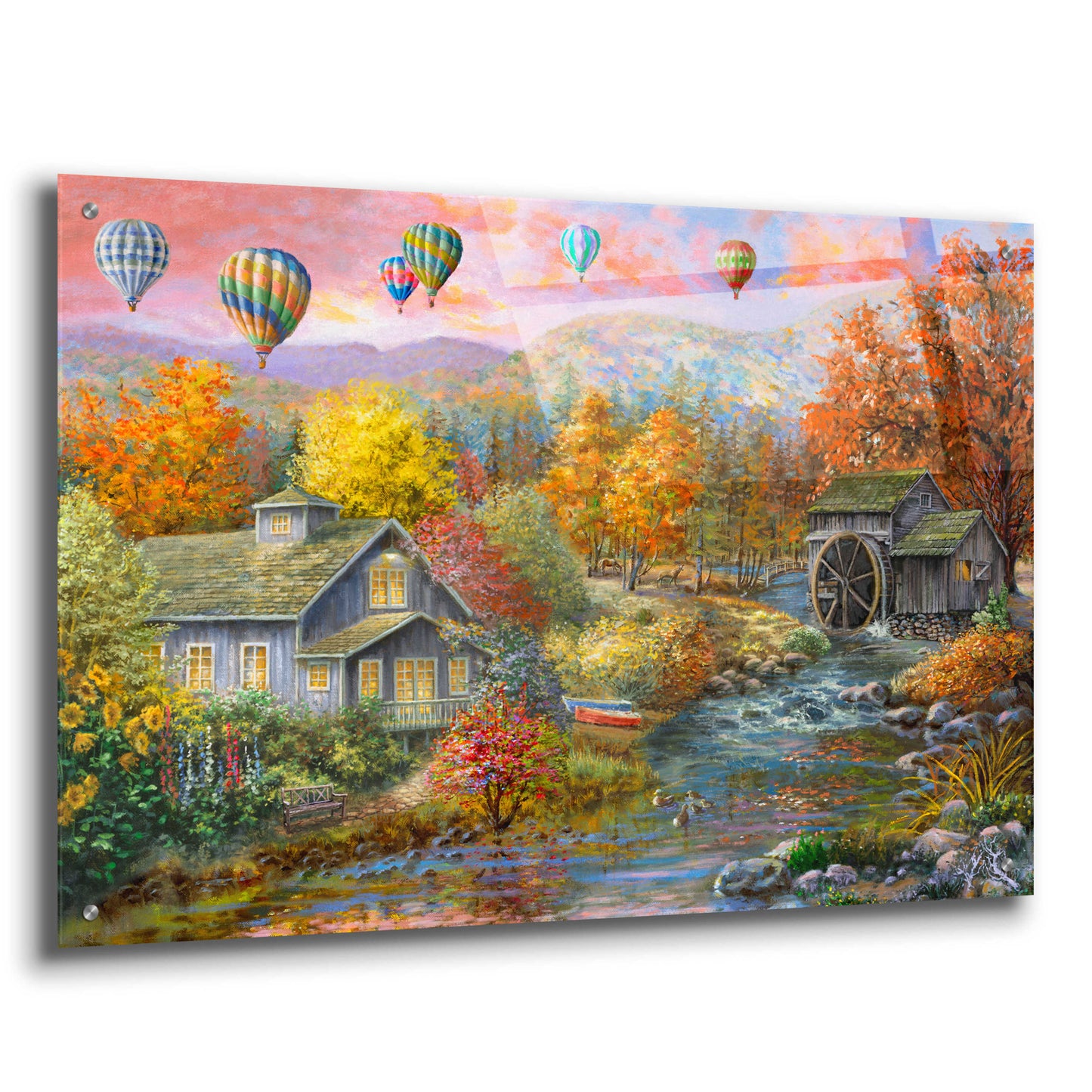 Epic Art 'Autumn Creek Mill' by Nicky Boehme, Acrylic Glass Wall Art,36x24