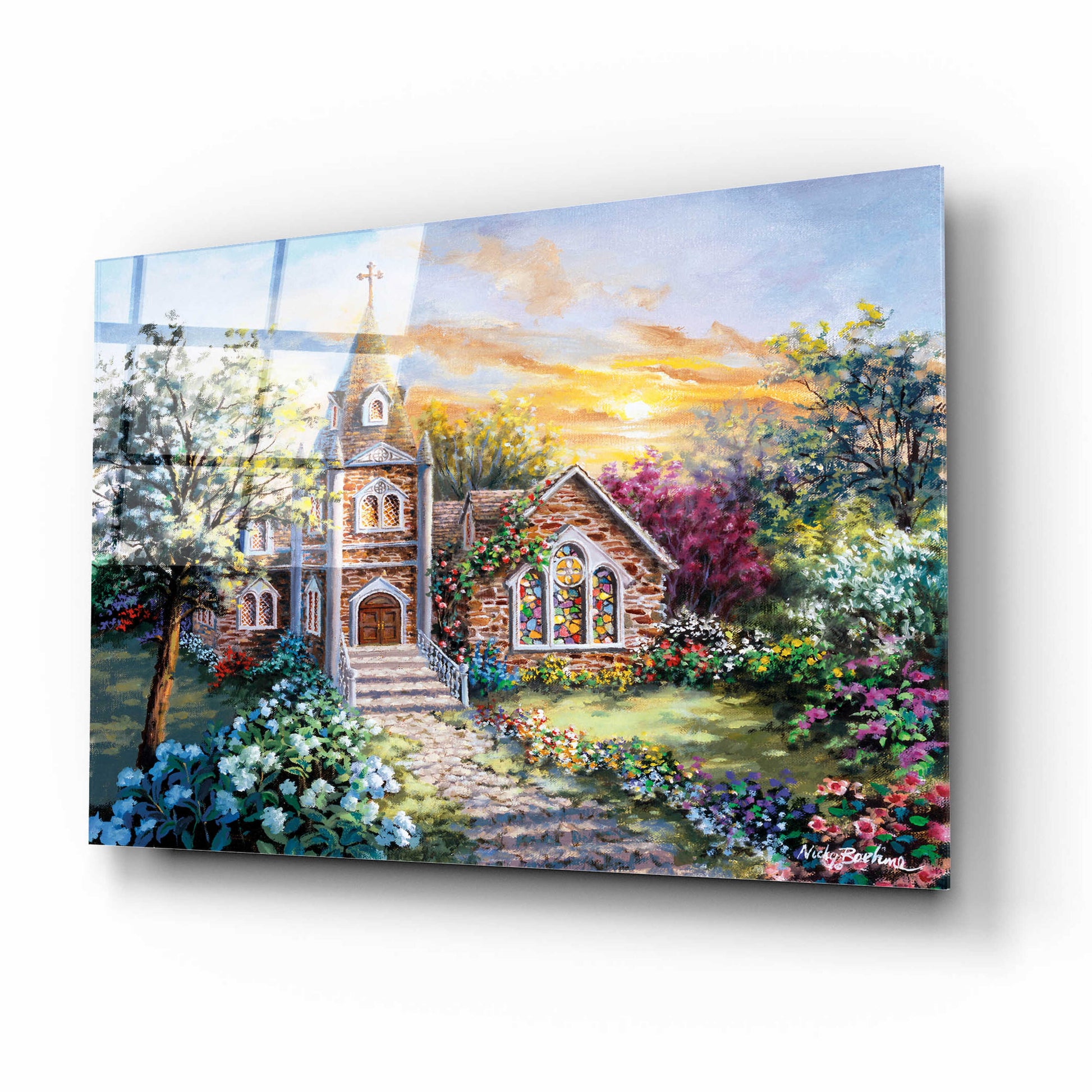 Epic Art 'Pray For Happiness' by Nicky Boehme, Acrylic Glass Wall Art,16x12