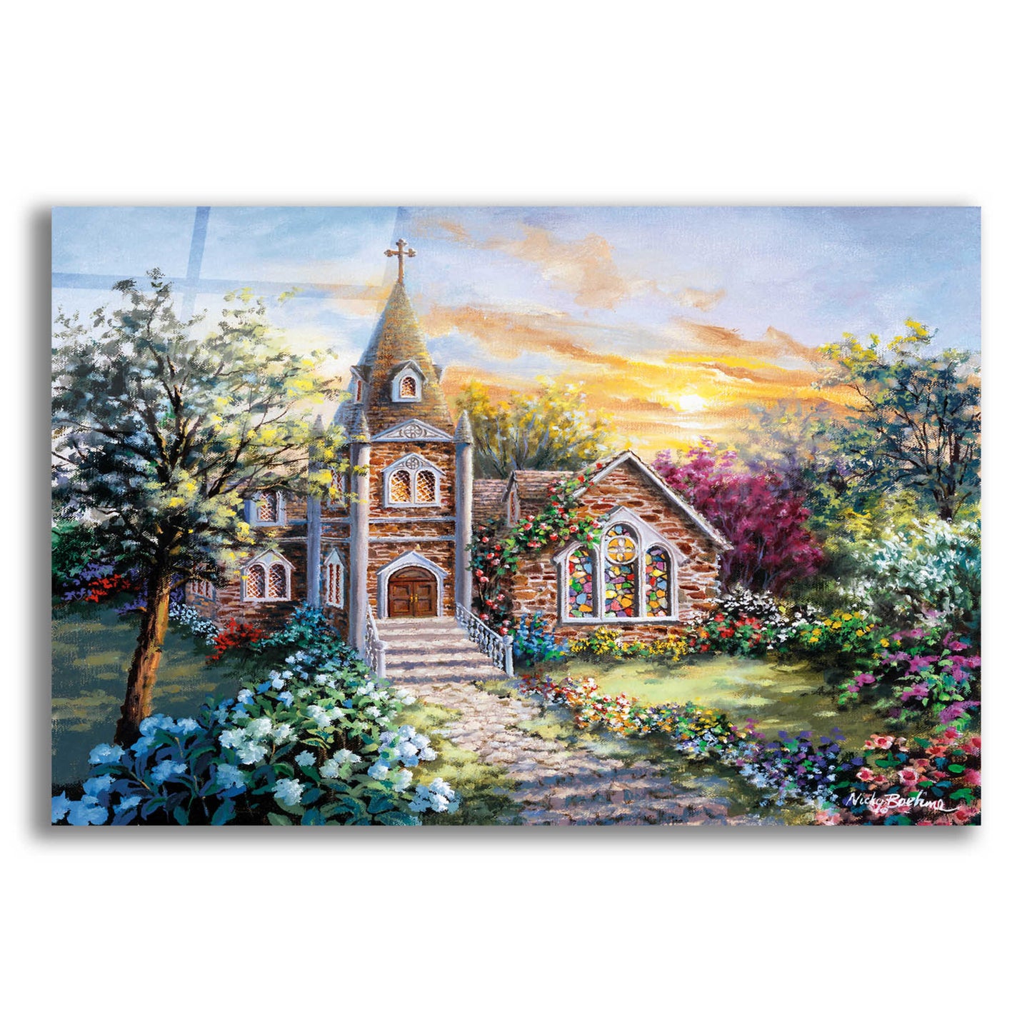 Epic Art 'Pray For Happiness' by Nicky Boehme, Acrylic Glass Wall Art,16x12