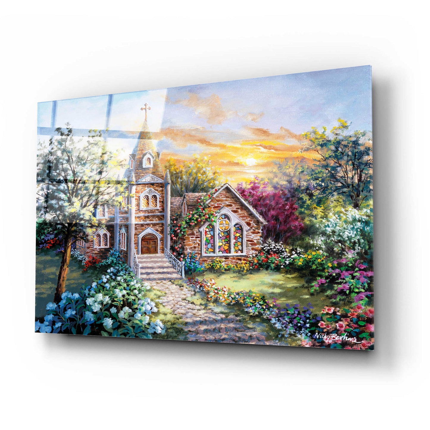 Epic Art 'Pray For Happiness' by Nicky Boehme, Acrylic Glass Wall Art,24x16