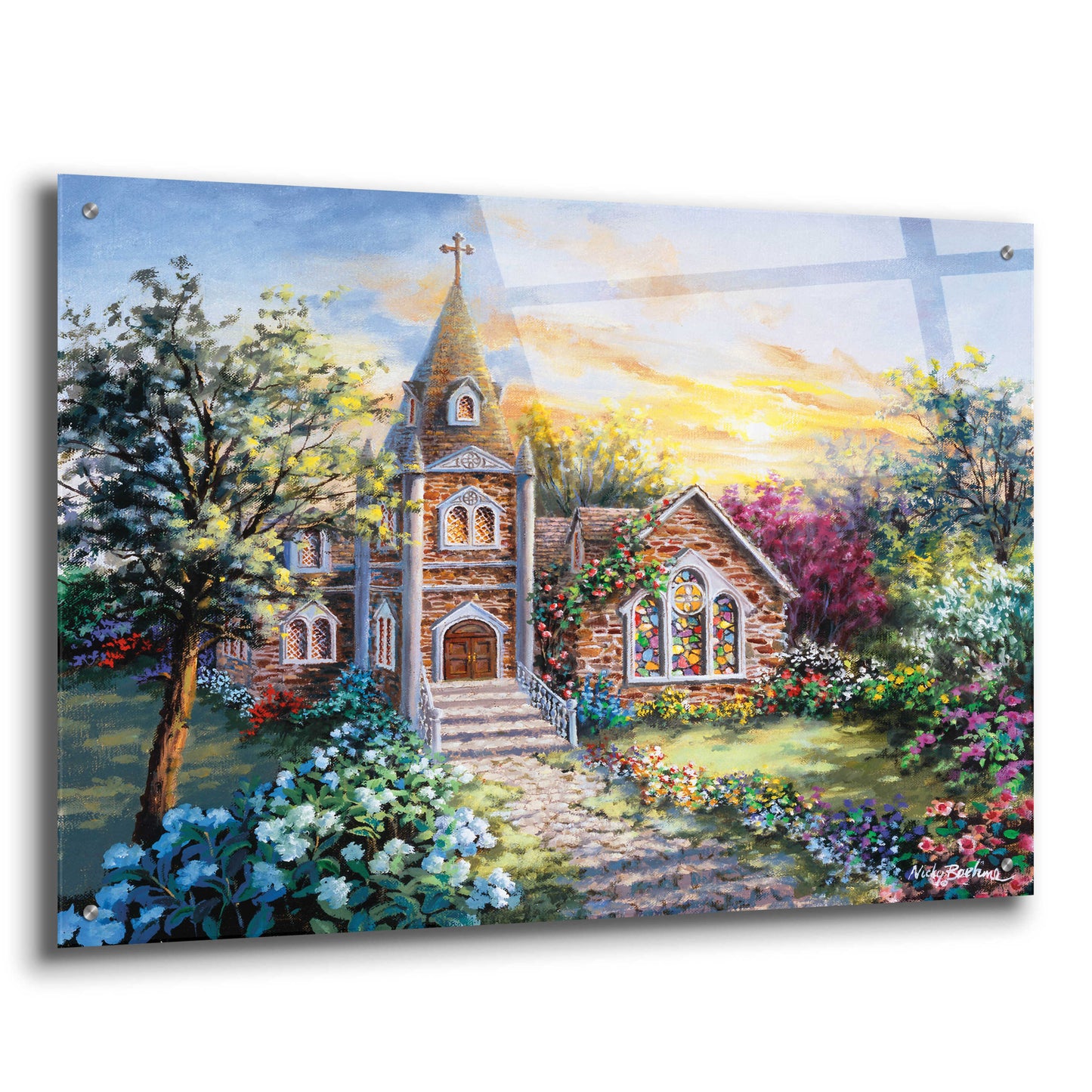 Epic Art 'Pray For Happiness' by Nicky Boehme, Acrylic Glass Wall Art,36x24