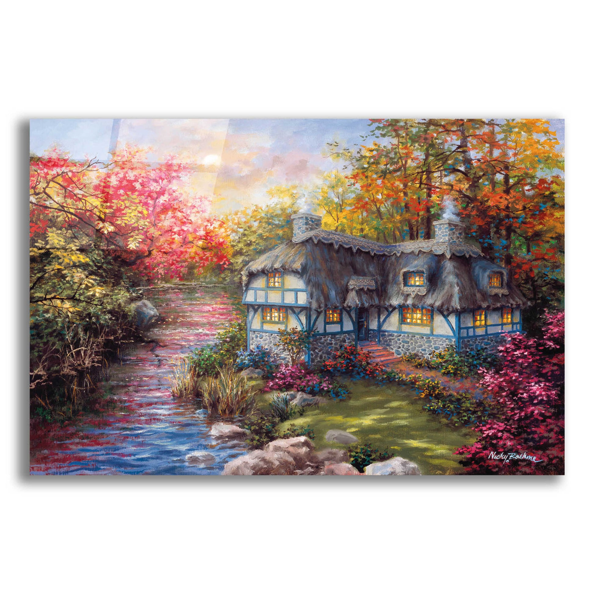 Epic Art 'There's No Place Like Home' by Nicky Boehme, Acrylic Glass Wall Art,16x12