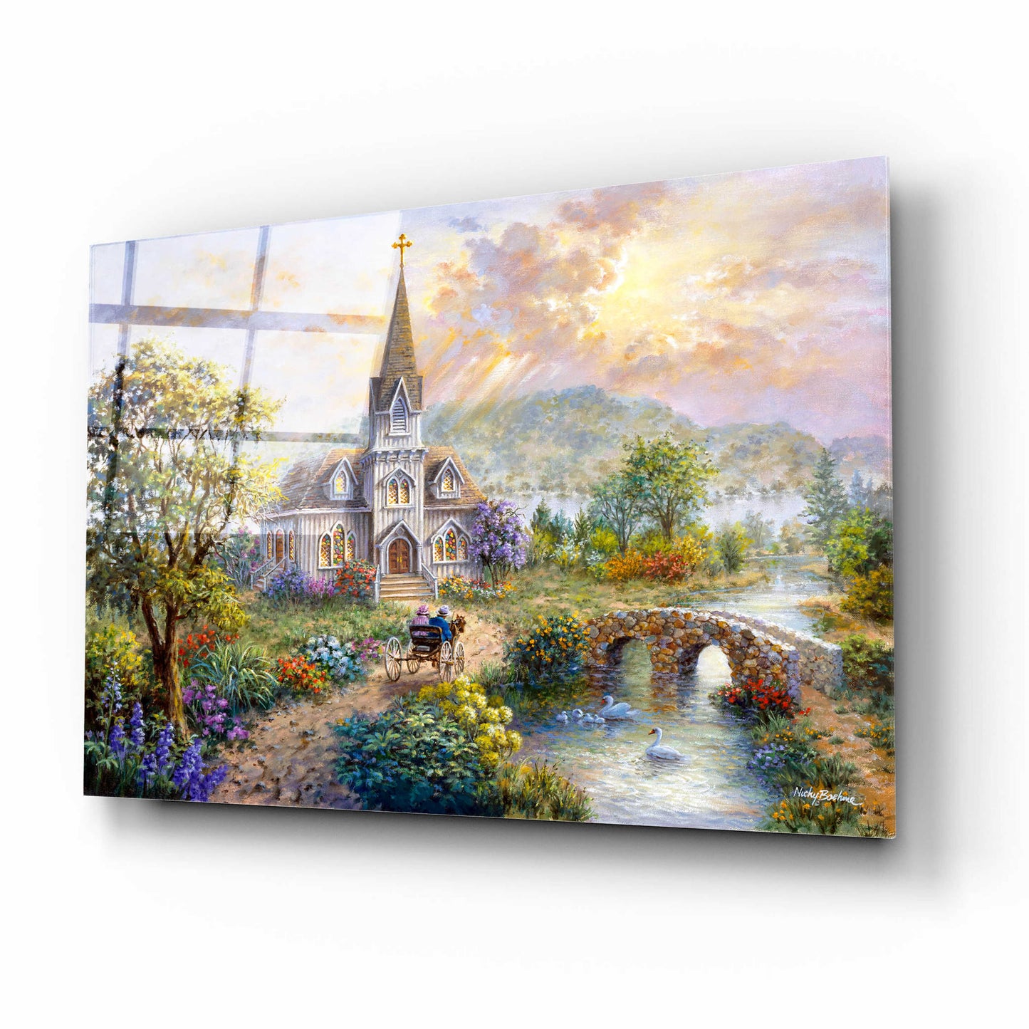 Epic Art 'Pray For World Peace' by Nicky Boehme, Acrylic Glass Wall Art,16x12