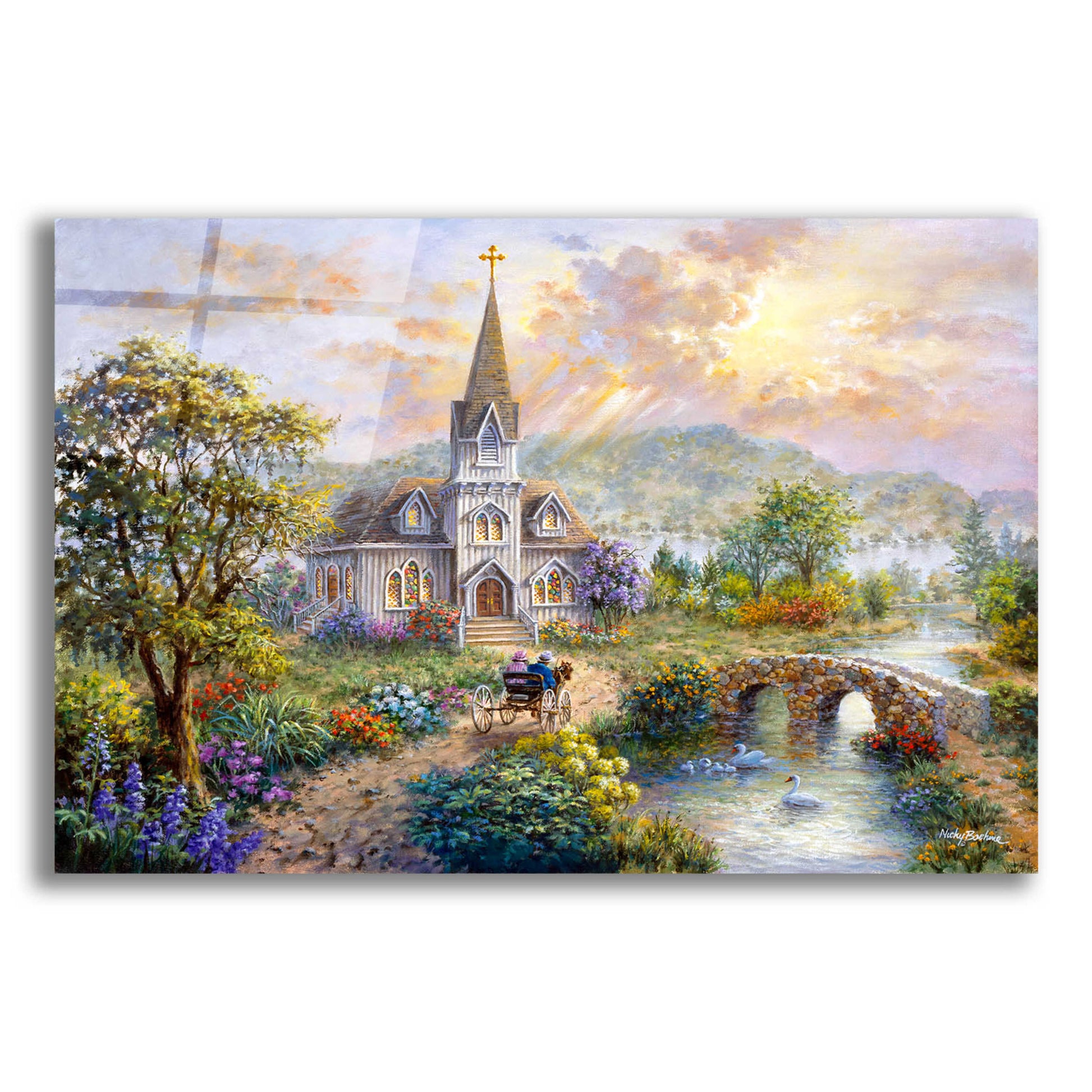 Epic Art 'Pray For World Peace' by Nicky Boehme, Acrylic Glass Wall Art,16x12