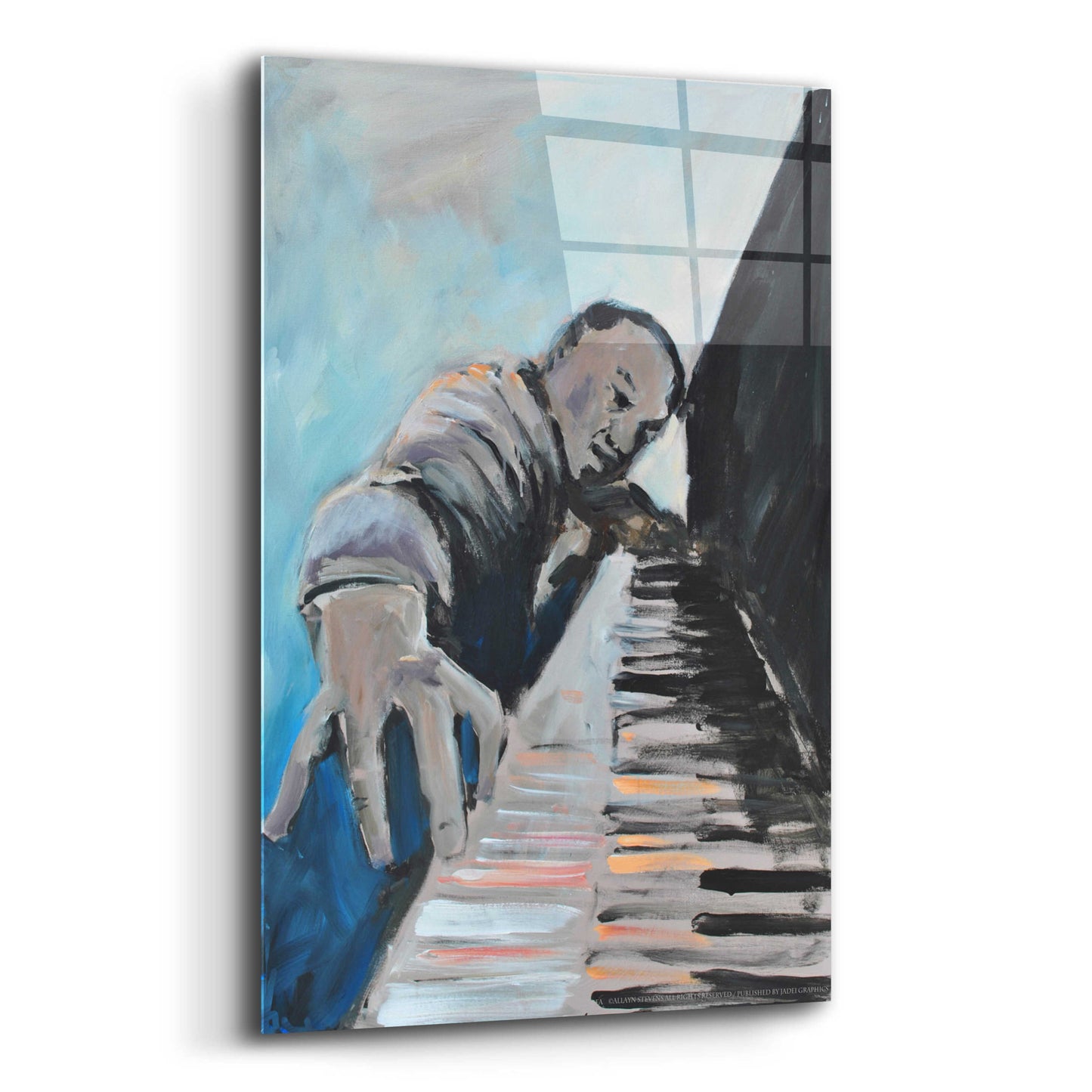 Epic Art 'Piano Man' by Jadei Graphics, Acrylic Glass Wall Art,12x16