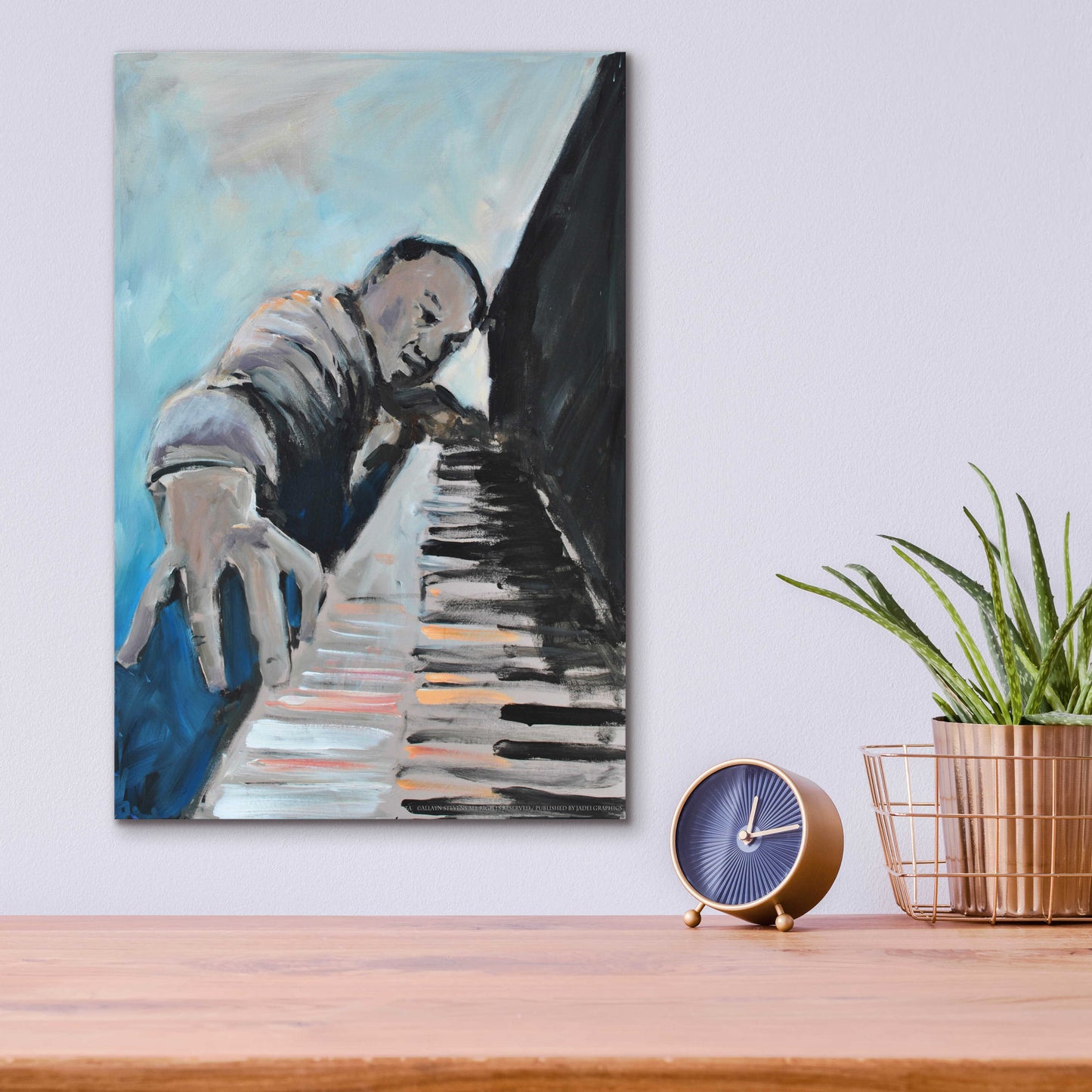 Epic Art 'Piano Man' by Jadei Graphics, Acrylic Glass Wall Art,12x16