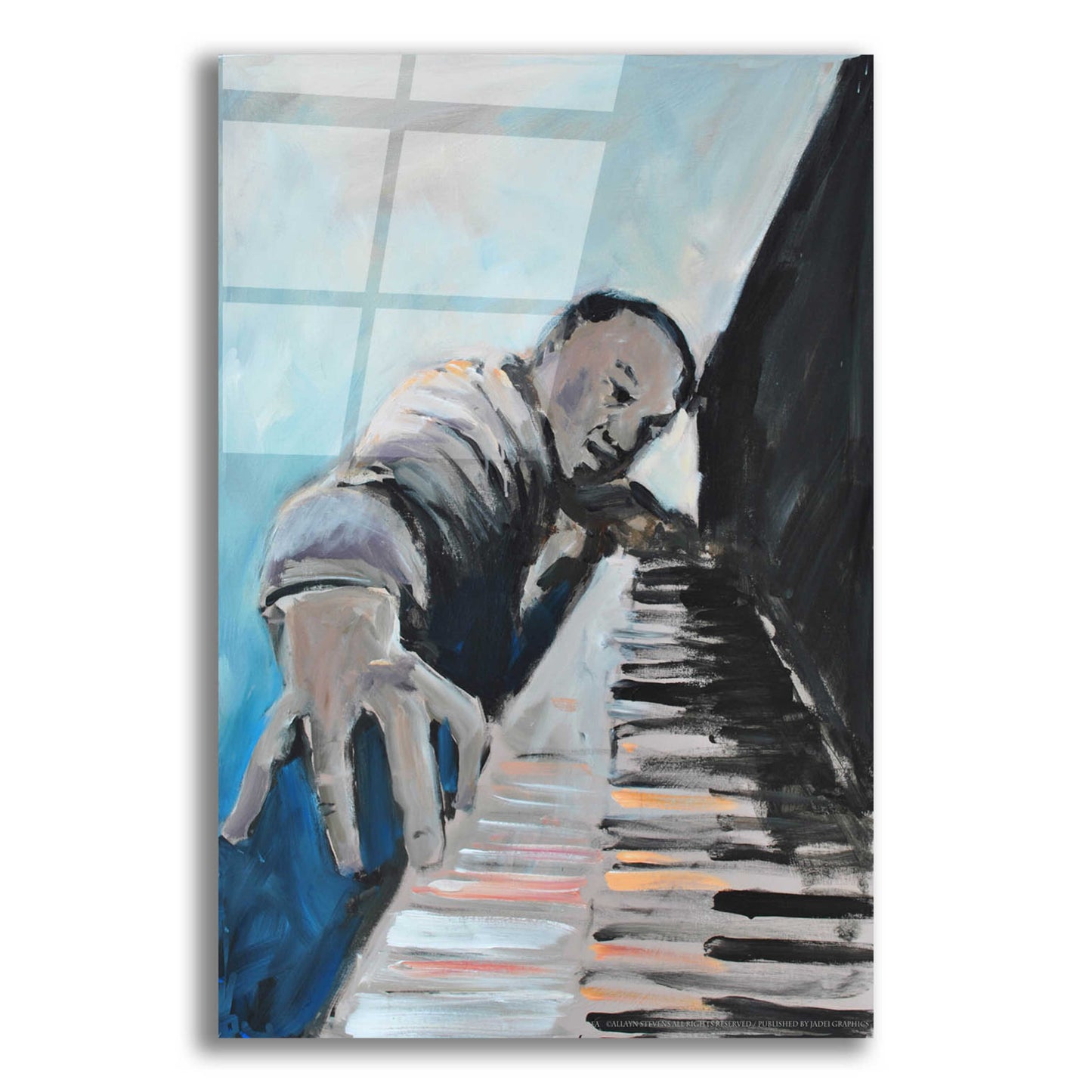 Epic Art 'Piano Man' by Jadei Graphics, Acrylic Glass Wall Art,12x16