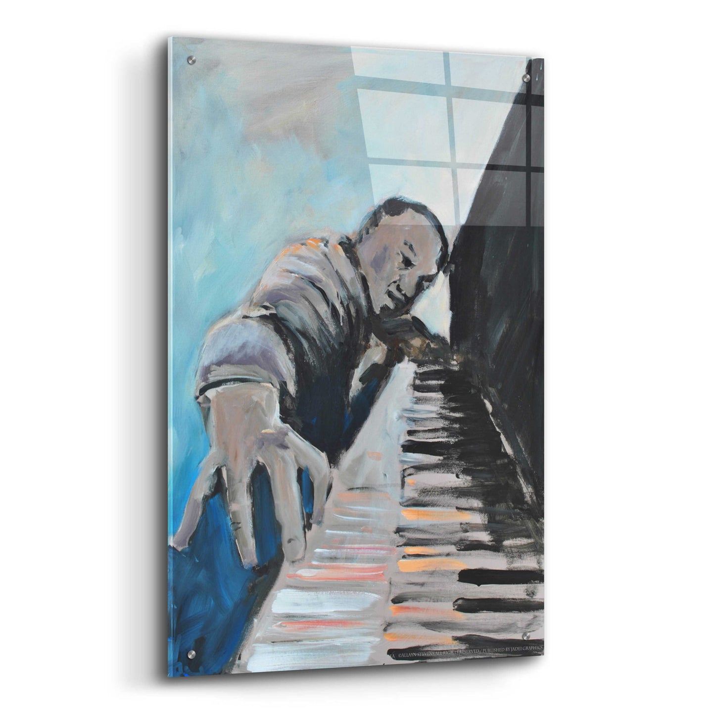 Epic Art 'Piano Man' by Jadei Graphics, Acrylic Glass Wall Art,24x36