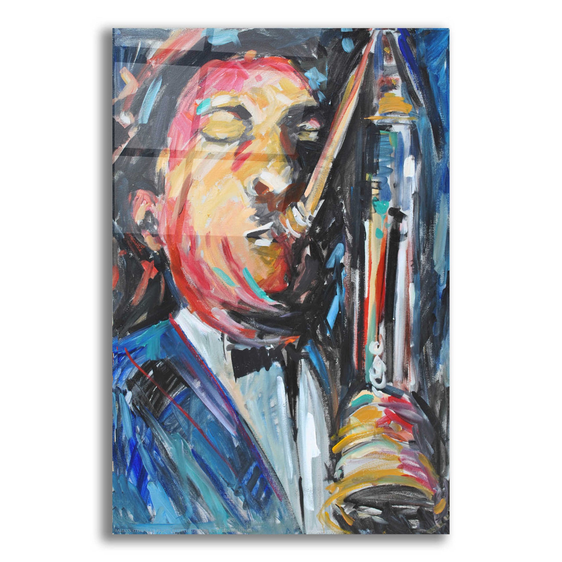 Epic Art 'Sax Man' by Jadei Graphics, Acrylic Glass Wall Art,12x16