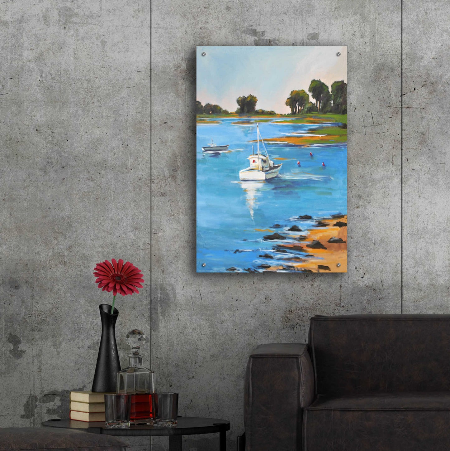 Epic Art 'Low Tide' by Jadei Graphics, Acrylic Glass Wall Art,24x36