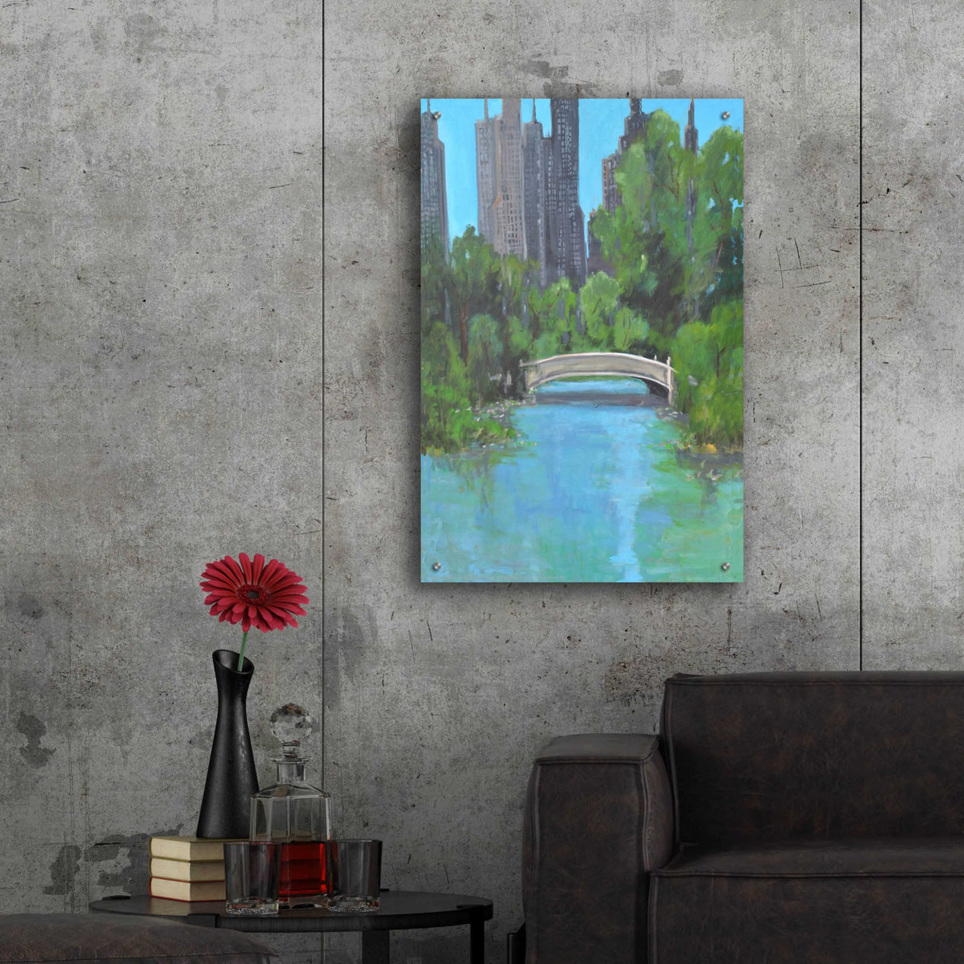 Epic Art 'City Park' by Jadei Graphics, Acrylic Glass Wall Art,24x36