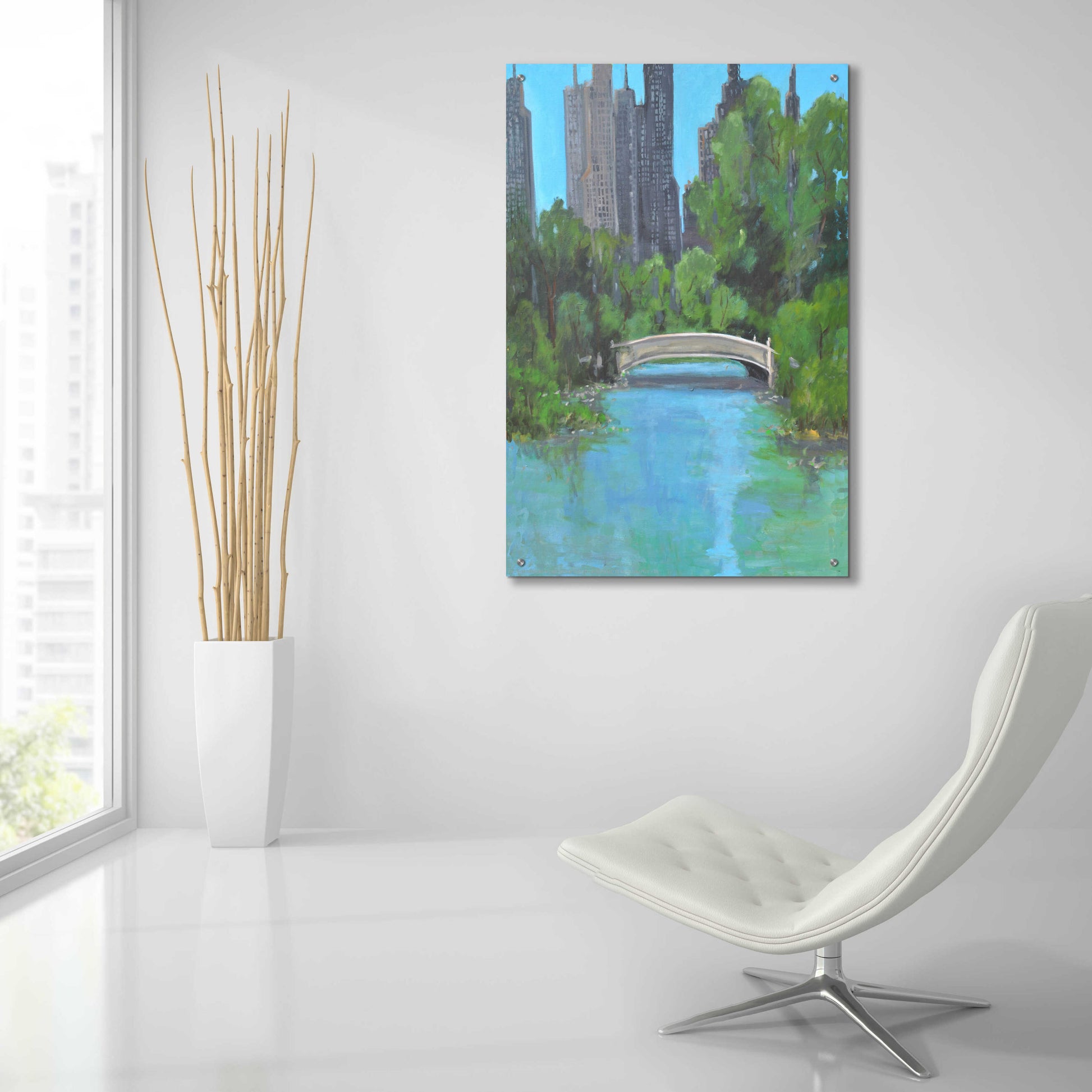 Epic Art 'City Park' by Jadei Graphics, Acrylic Glass Wall Art,24x36