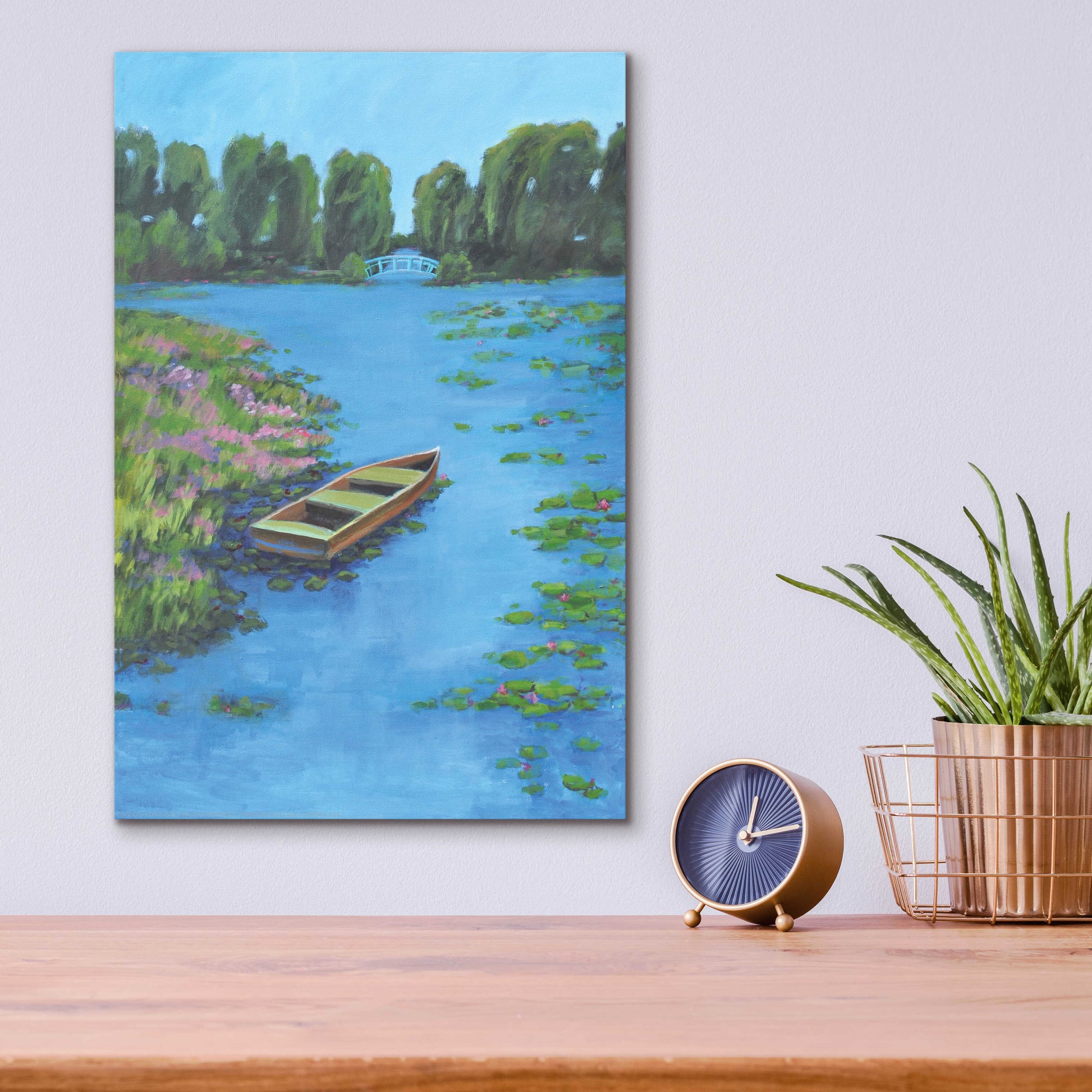 Epic Art 'Boat Pond' by Jadei Graphics, Acrylic Glass Wall Art,12x16