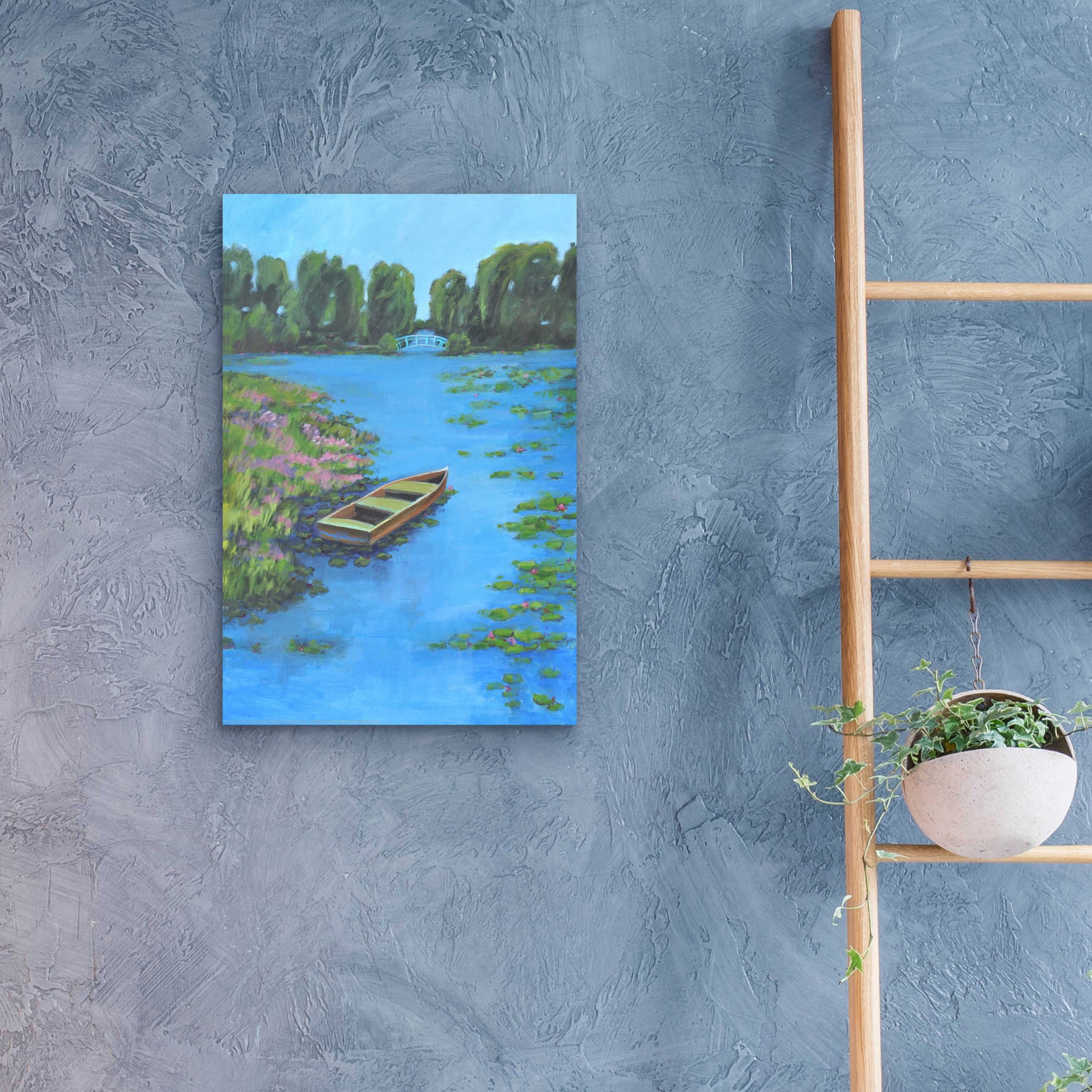 Epic Art 'Boat Pond' by Jadei Graphics, Acrylic Glass Wall Art,16x24