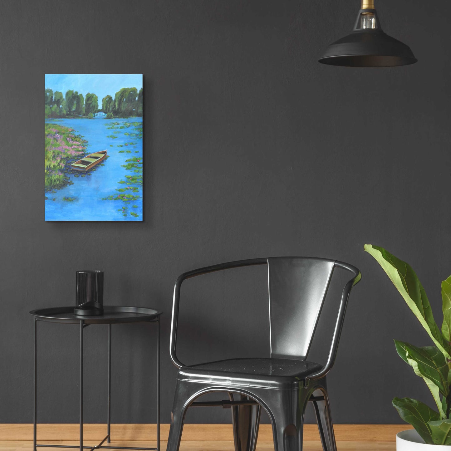 Epic Art 'Boat Pond' by Jadei Graphics, Acrylic Glass Wall Art,16x24