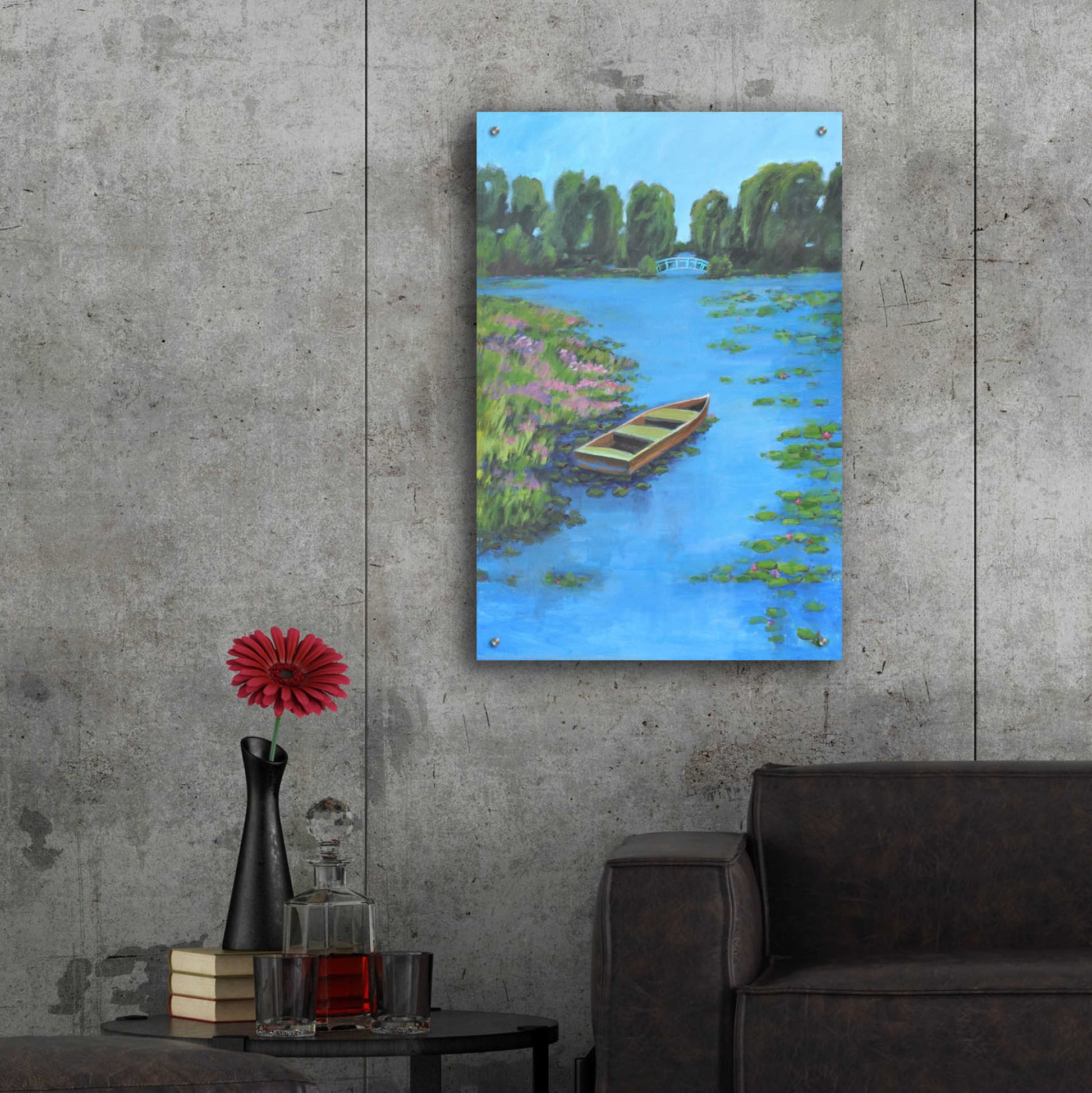 Epic Art 'Boat Pond' by Jadei Graphics, Acrylic Glass Wall Art,24x36