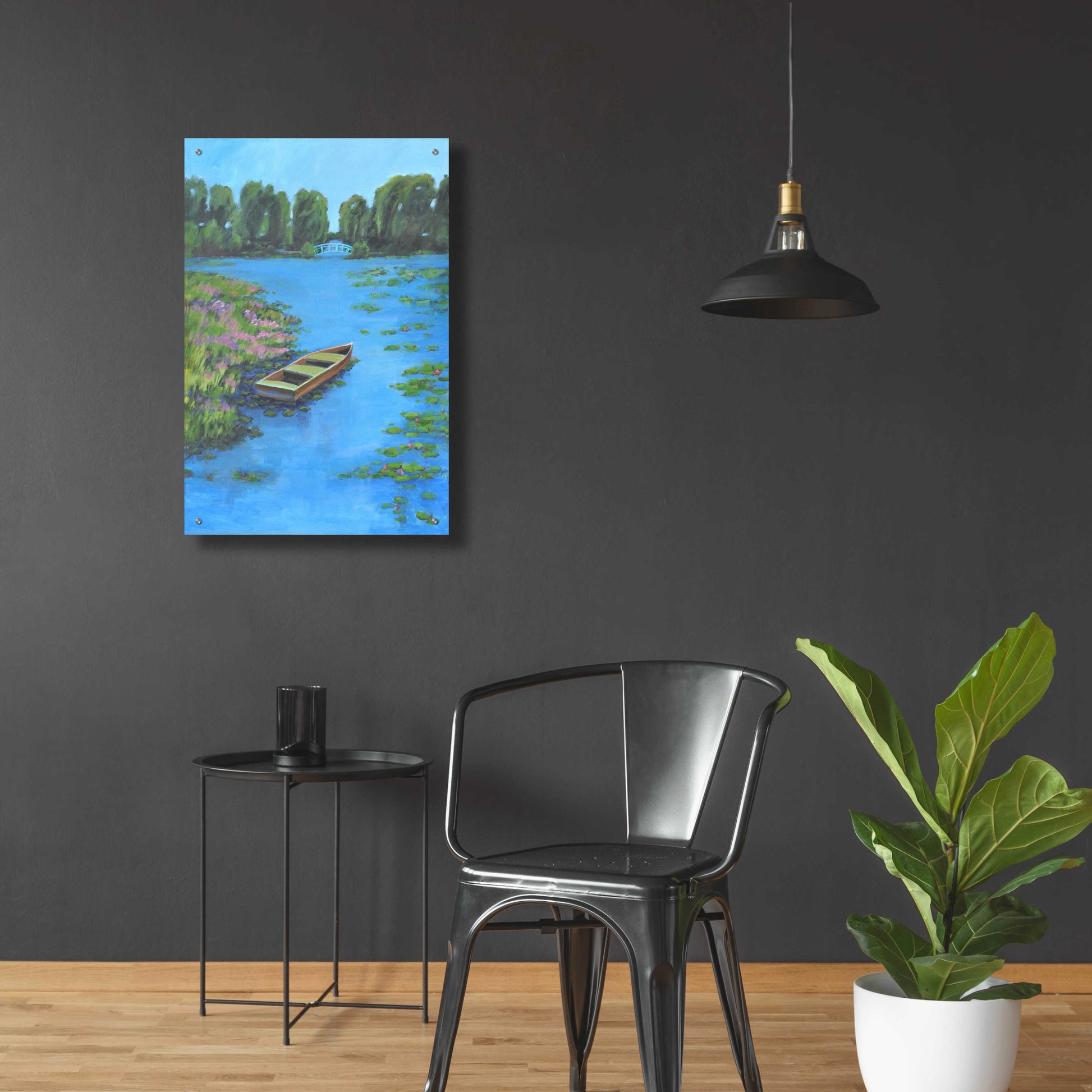 Epic Art 'Boat Pond' by Jadei Graphics, Acrylic Glass Wall Art,24x36