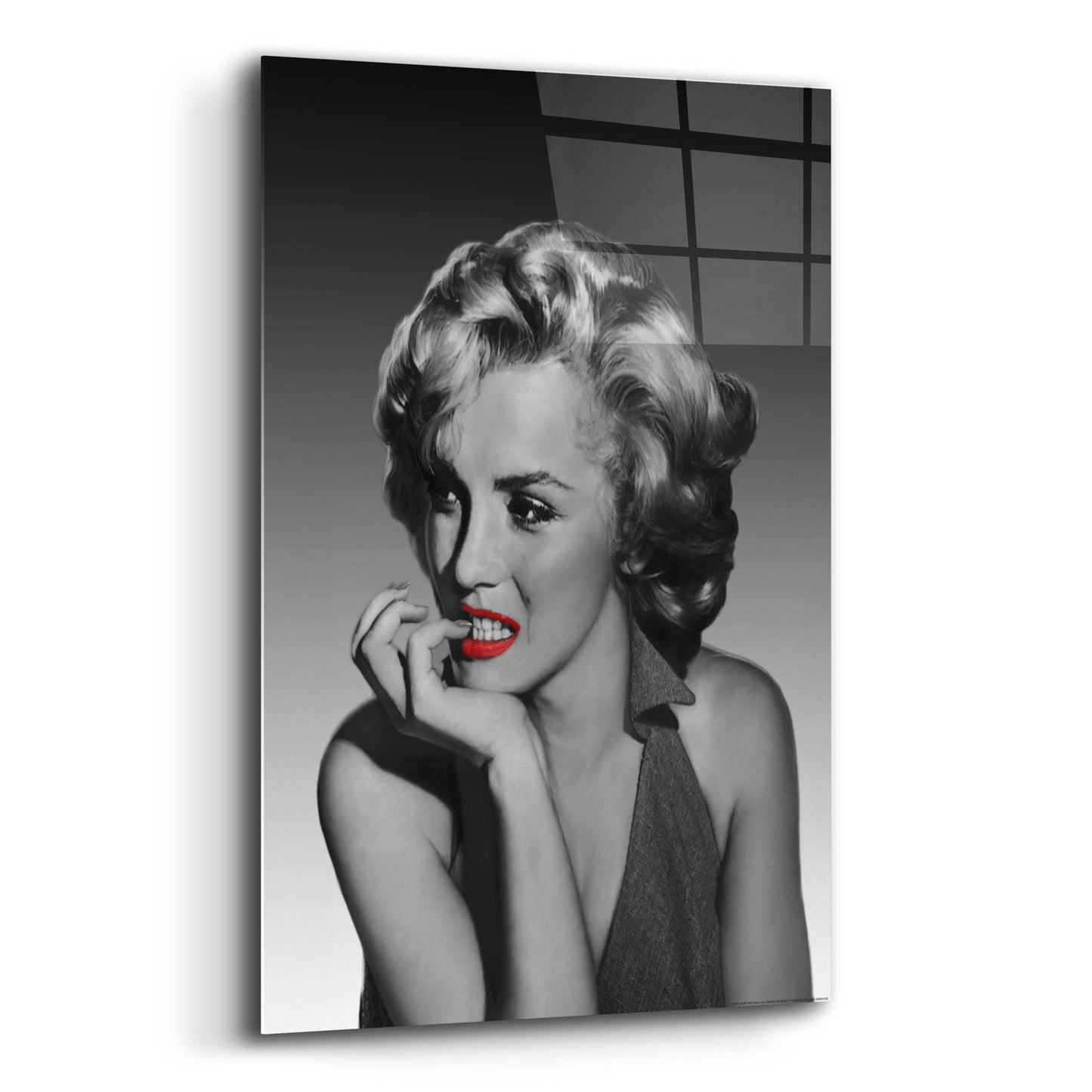 Epic Art 'The Thinker Red Lips' by Chris Consani, Acrylic Glass Wall Art,12x16