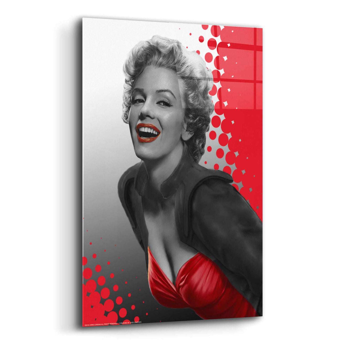 Epic Art 'Marilyn Red Dots' by Chris Consani, Acrylic Glass Wall Art,12x16