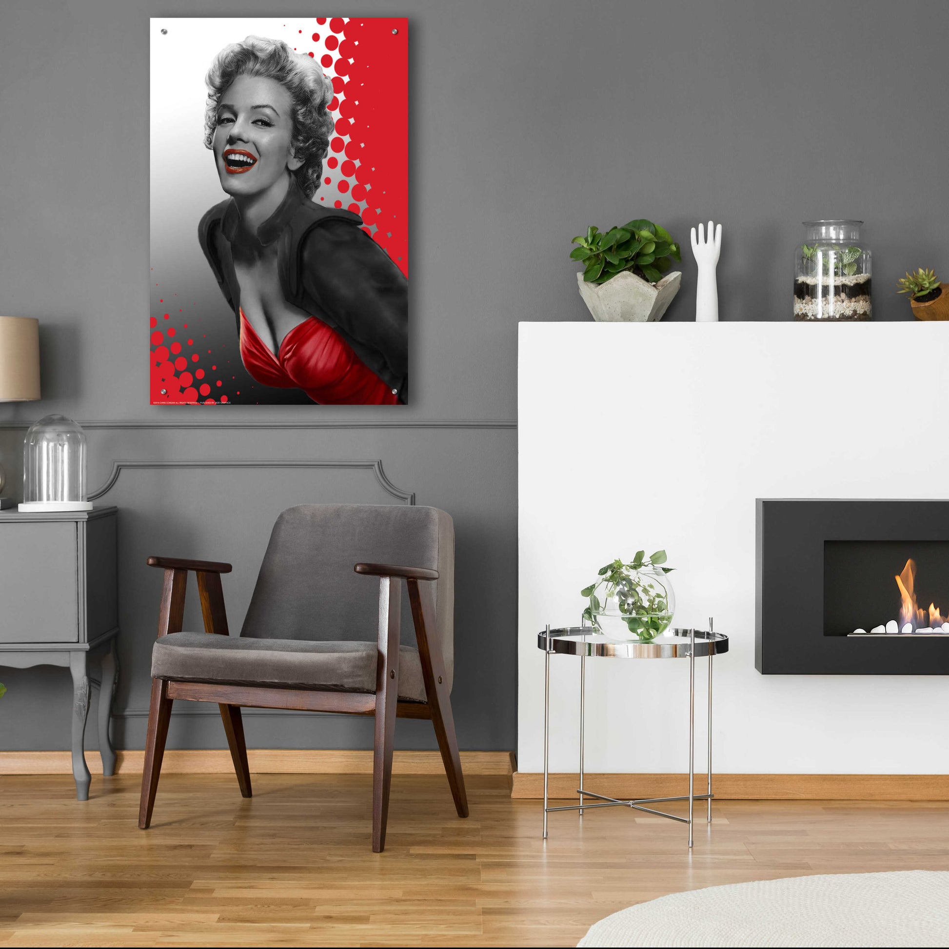 Epic Art 'Marilyn Red Dots' by Chris Consani, Acrylic Glass Wall Art,24x36