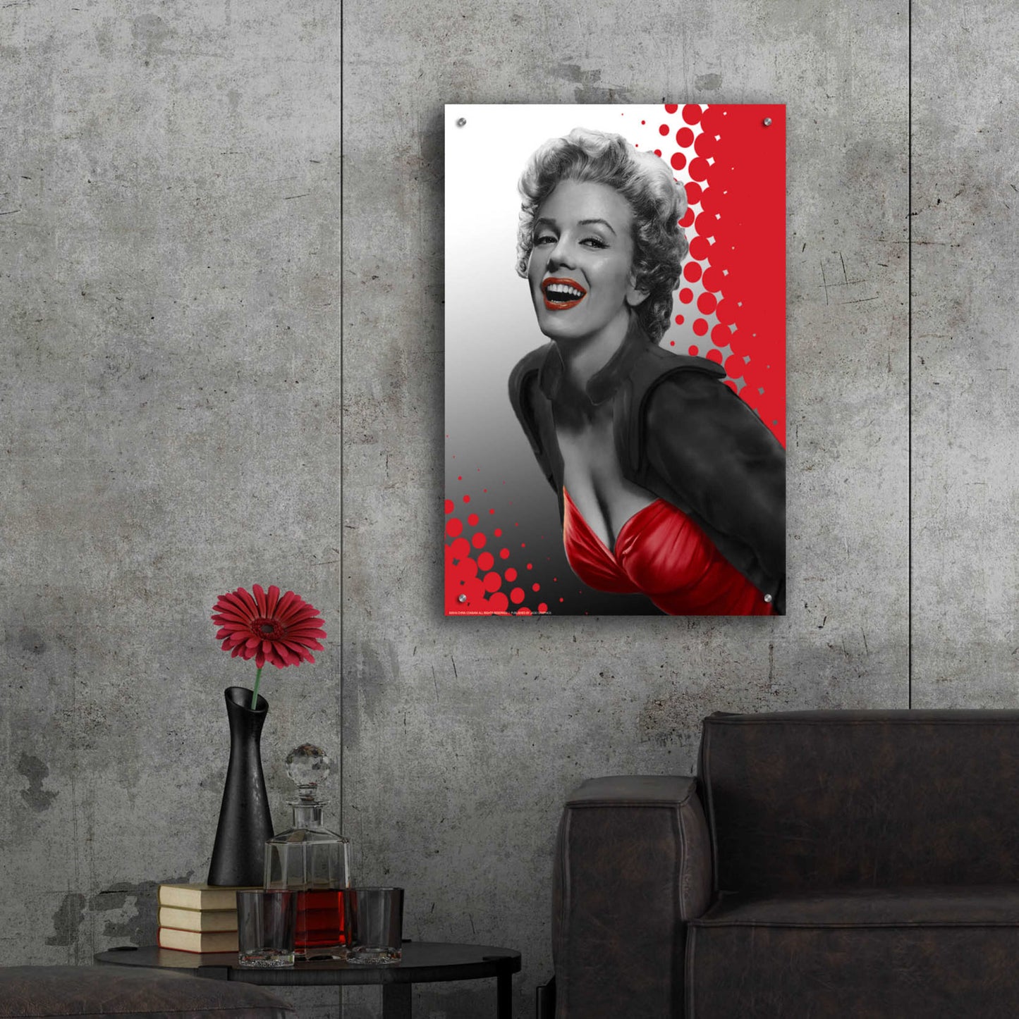 Epic Art 'Marilyn Red Dots' by Chris Consani, Acrylic Glass Wall Art,24x36