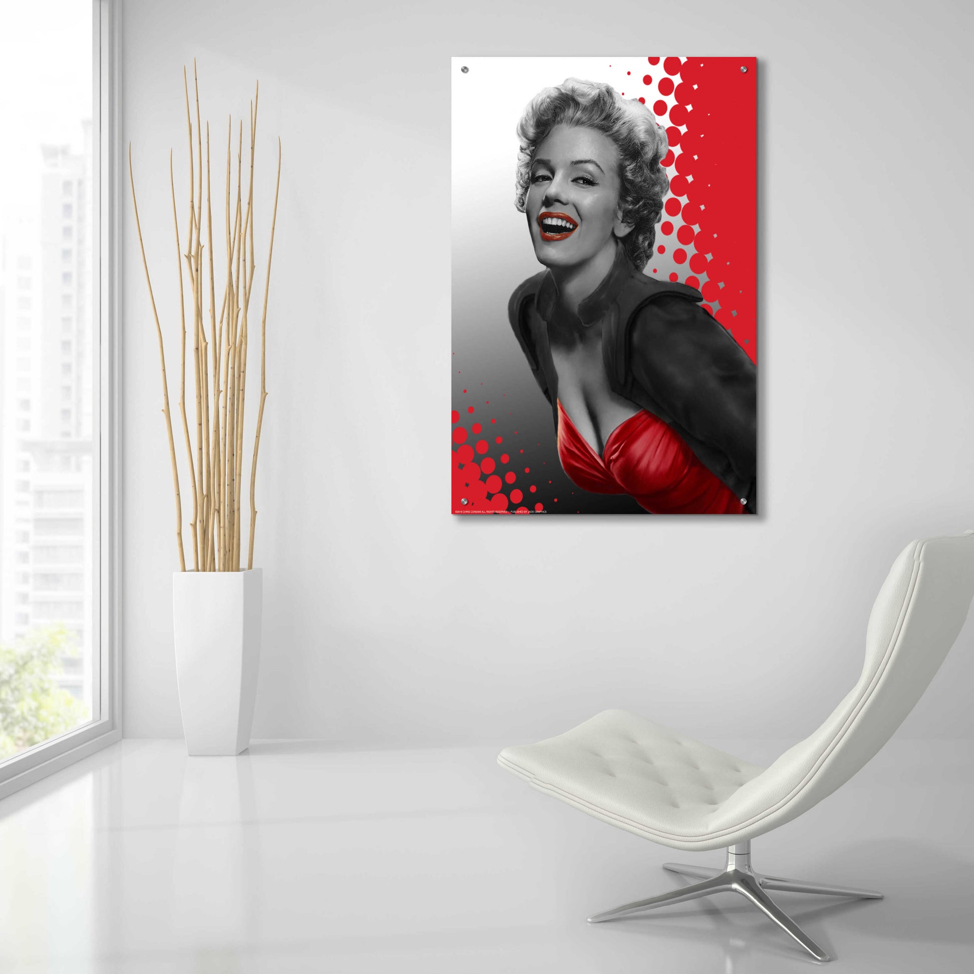 Epic Art 'Marilyn Red Dots' by Chris Consani, Acrylic Glass Wall Art,24x36