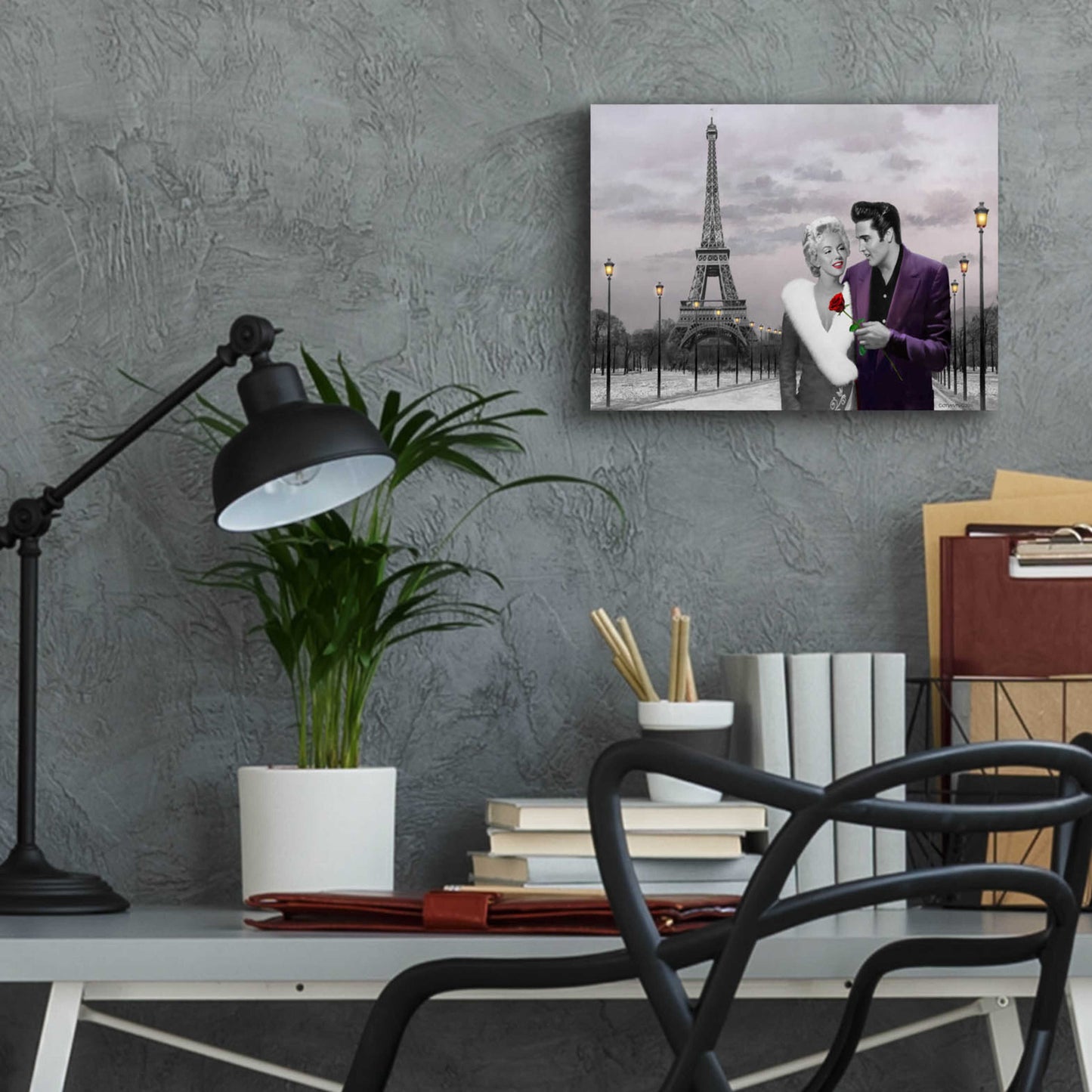 Epic Art 'Paris Sunset In Snow' by Chris Consani, Acrylic Glass Wall Art,16x12