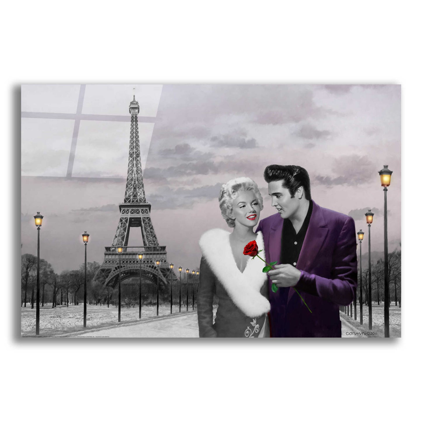 Epic Art 'Paris Sunset In Snow' by Chris Consani, Acrylic Glass Wall Art,24x16