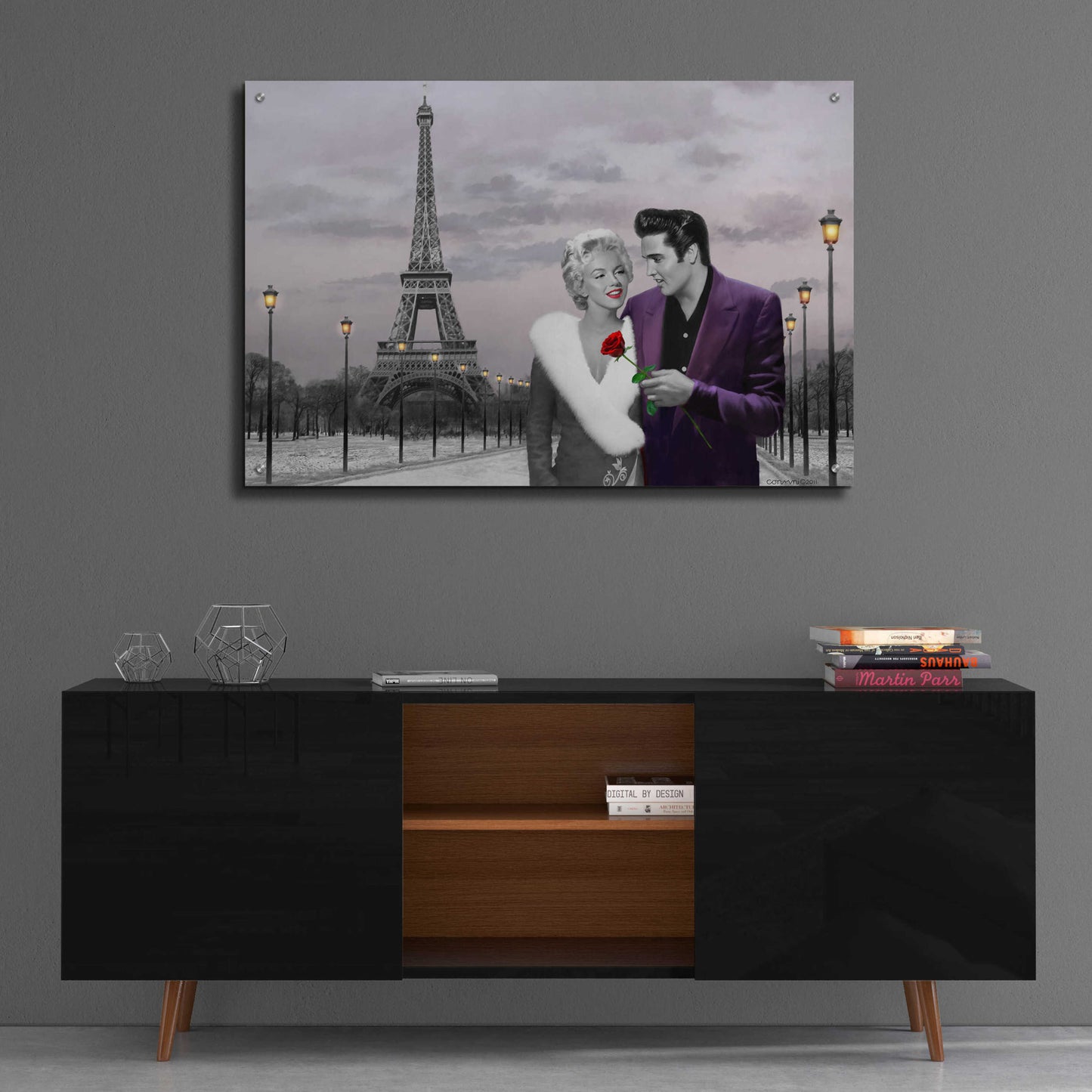 Epic Art 'Paris Sunset In Snow' by Chris Consani, Acrylic Glass Wall Art,36x24