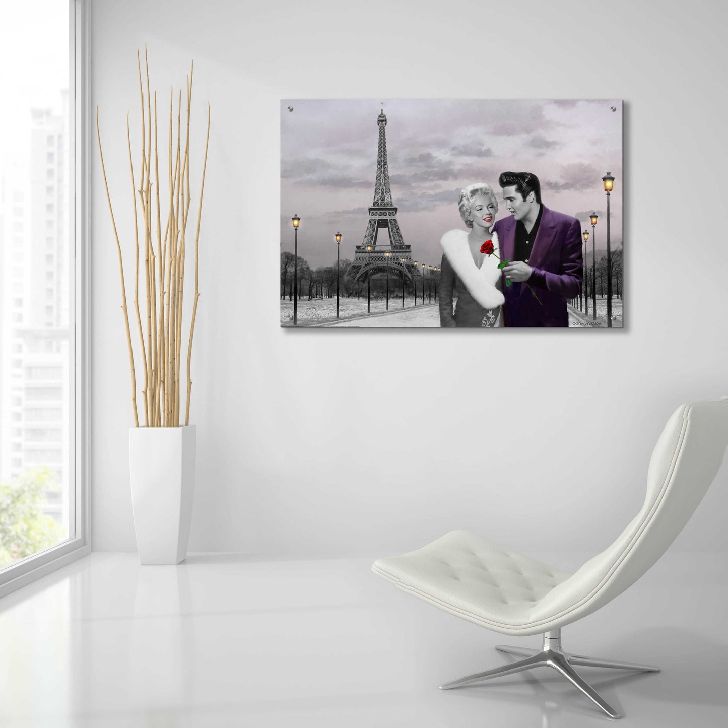 Epic Art 'Paris Sunset In Snow' by Chris Consani, Acrylic Glass Wall Art,36x24