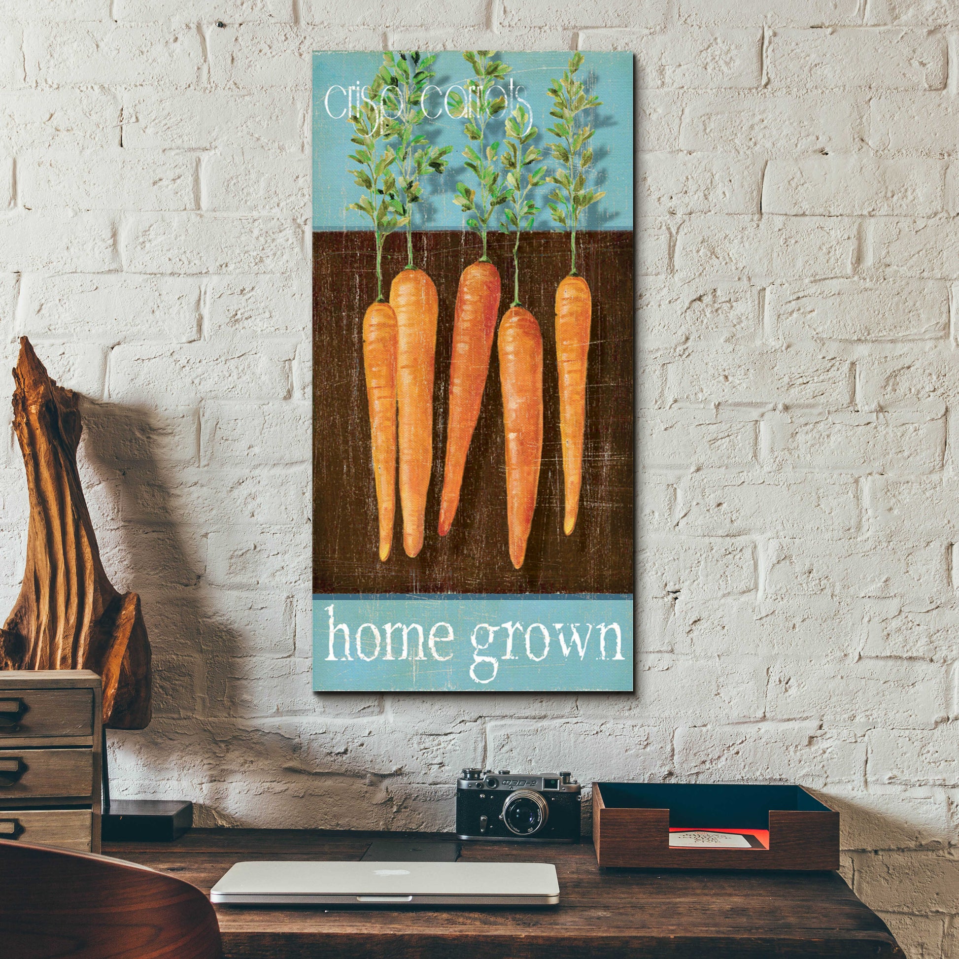 Epic Art 'Crisp Carrots' by Jadei Graphics, Acrylic Glass Wall Art,12x24