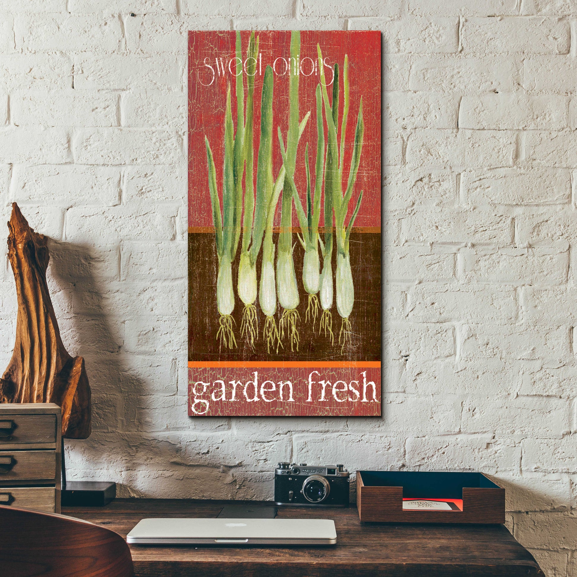 Epic Art 'Green Onions' by Jadei Graphics, Acrylic Glass Wall Art,12x24