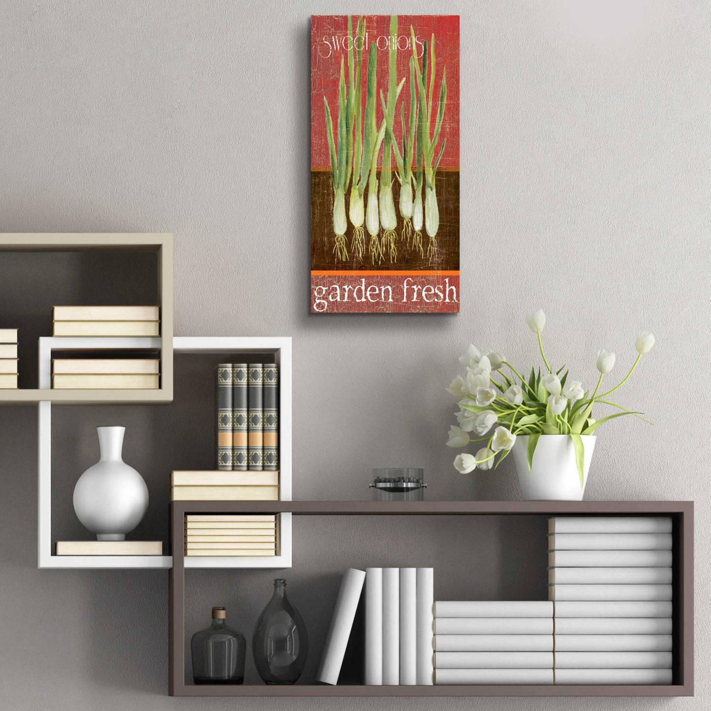 Epic Art 'Green Onions' by Jadei Graphics, Acrylic Glass Wall Art,12x24