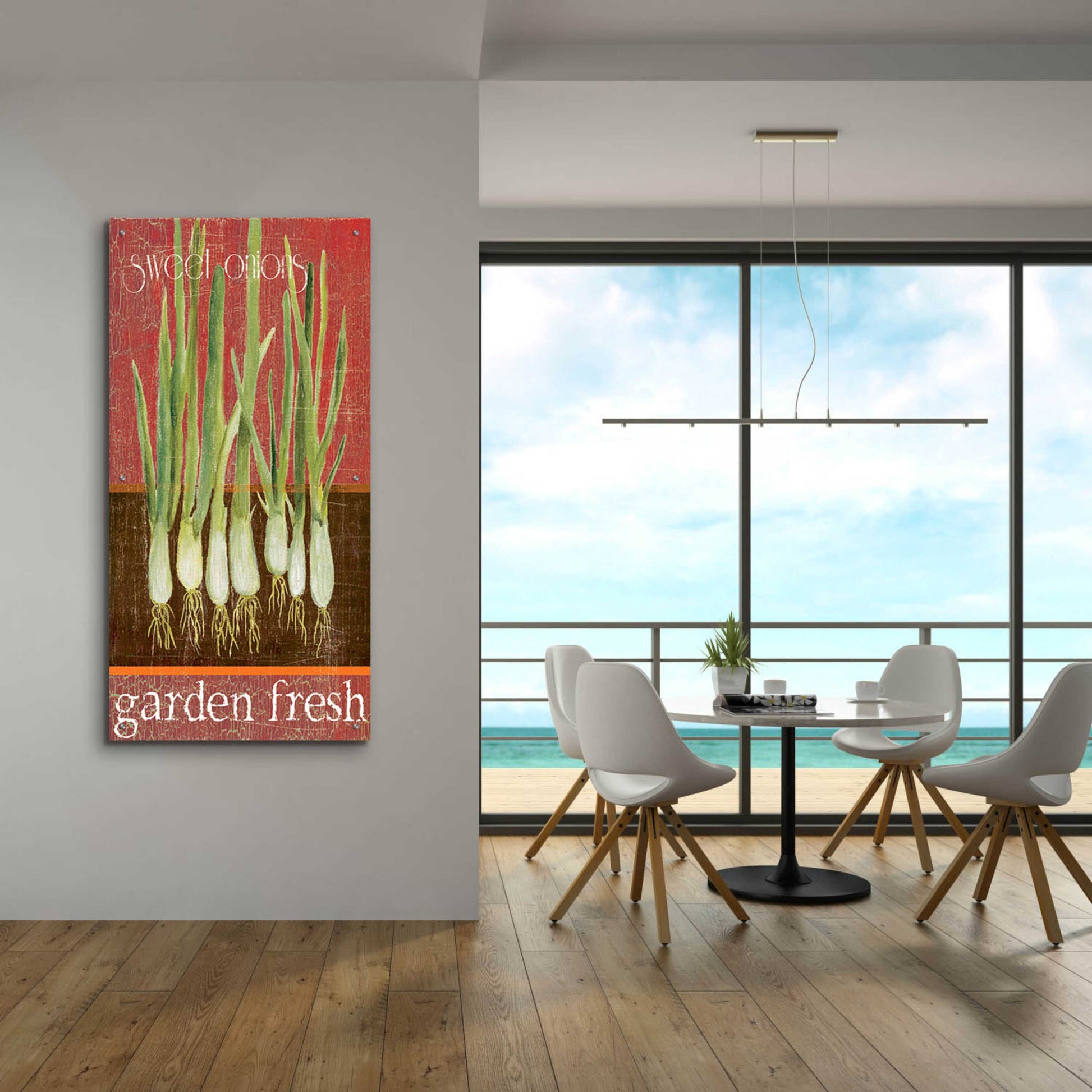 Epic Art 'Green Onions' by Jadei Graphics, Acrylic Glass Wall Art,24x48