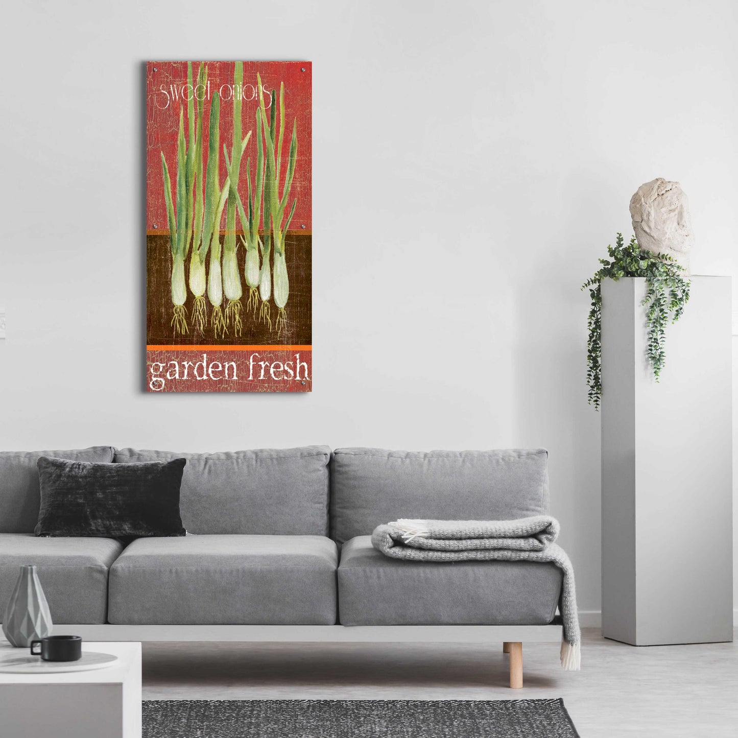 Epic Art 'Green Onions' by Jadei Graphics, Acrylic Glass Wall Art,24x48