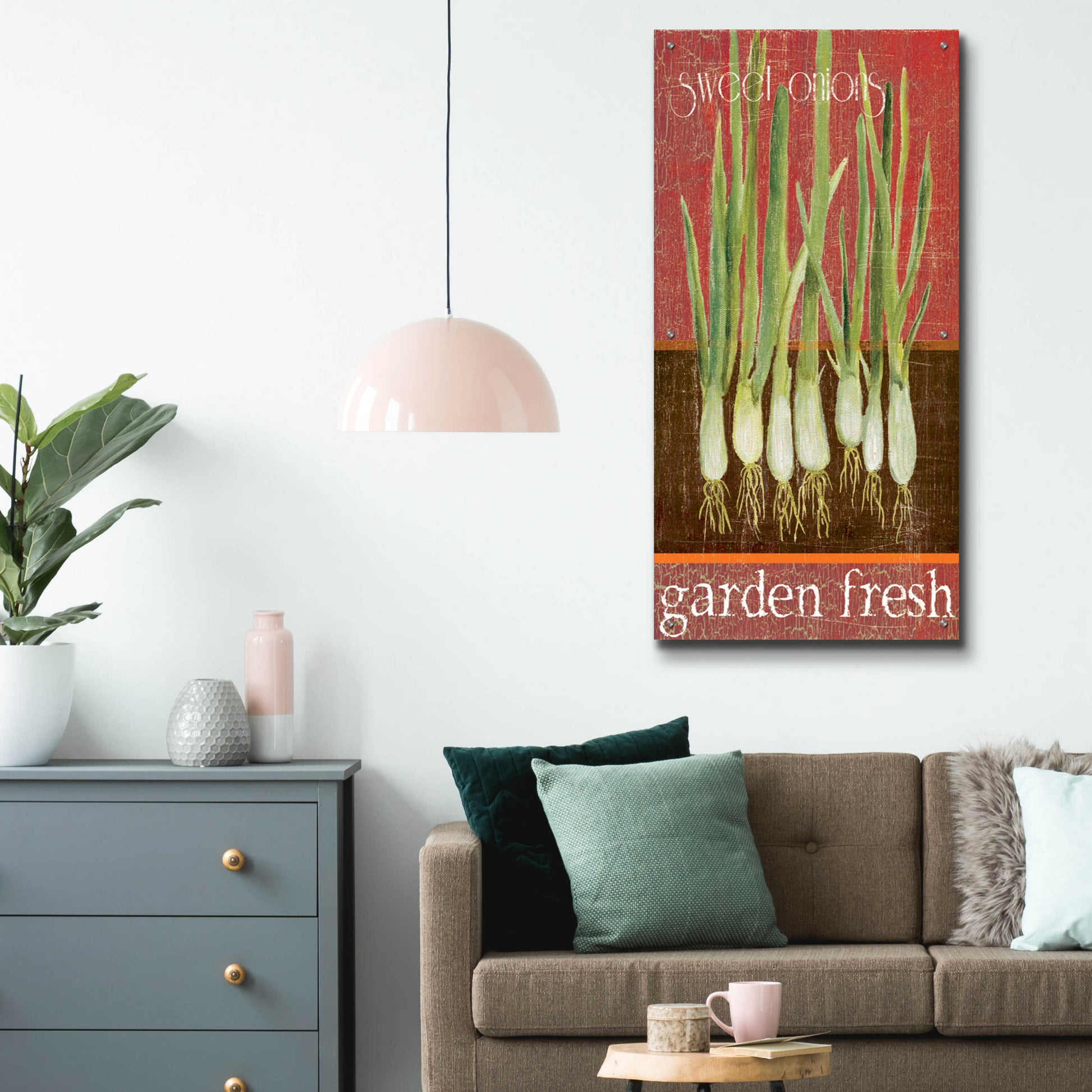 Epic Art 'Green Onions' by Jadei Graphics, Acrylic Glass Wall Art,24x48