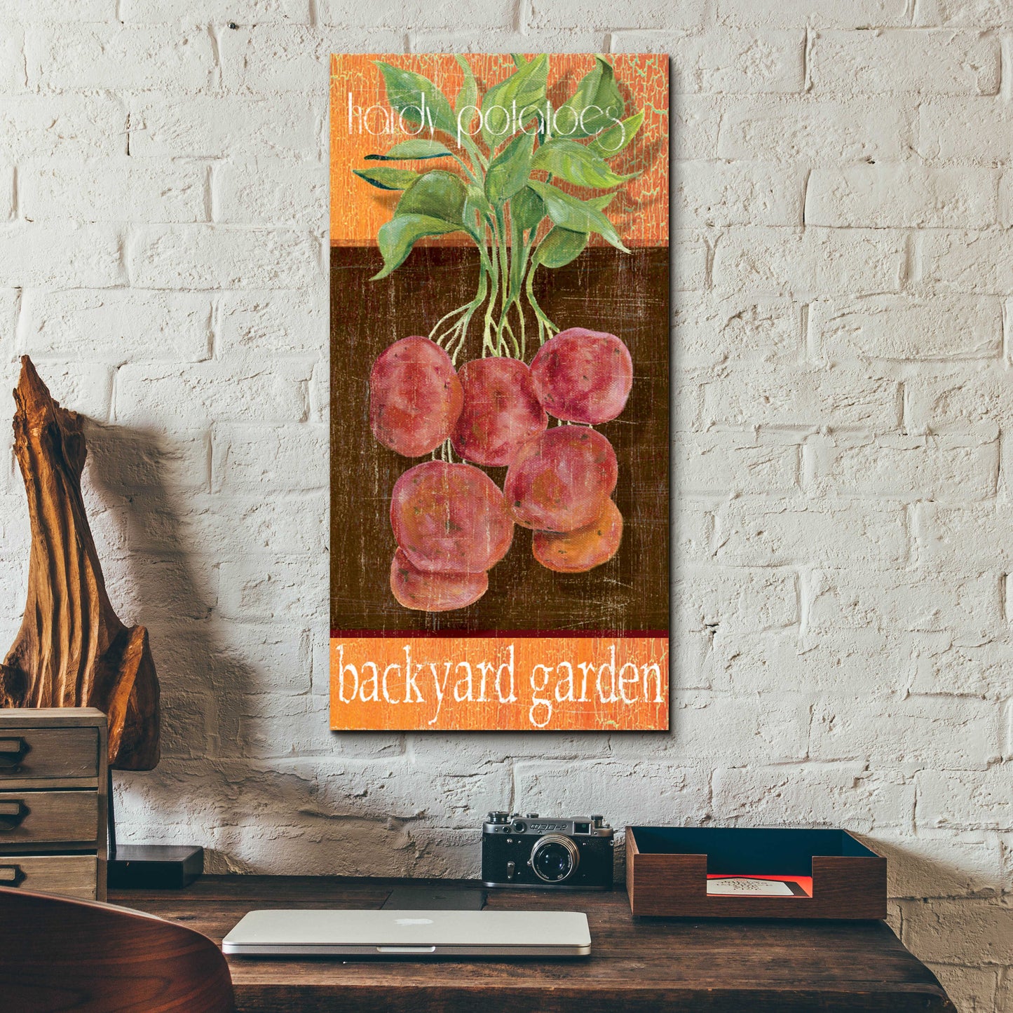 Epic Art 'Hardy Potatoes' by Jadei Graphics, Acrylic Glass Wall Art,12x24