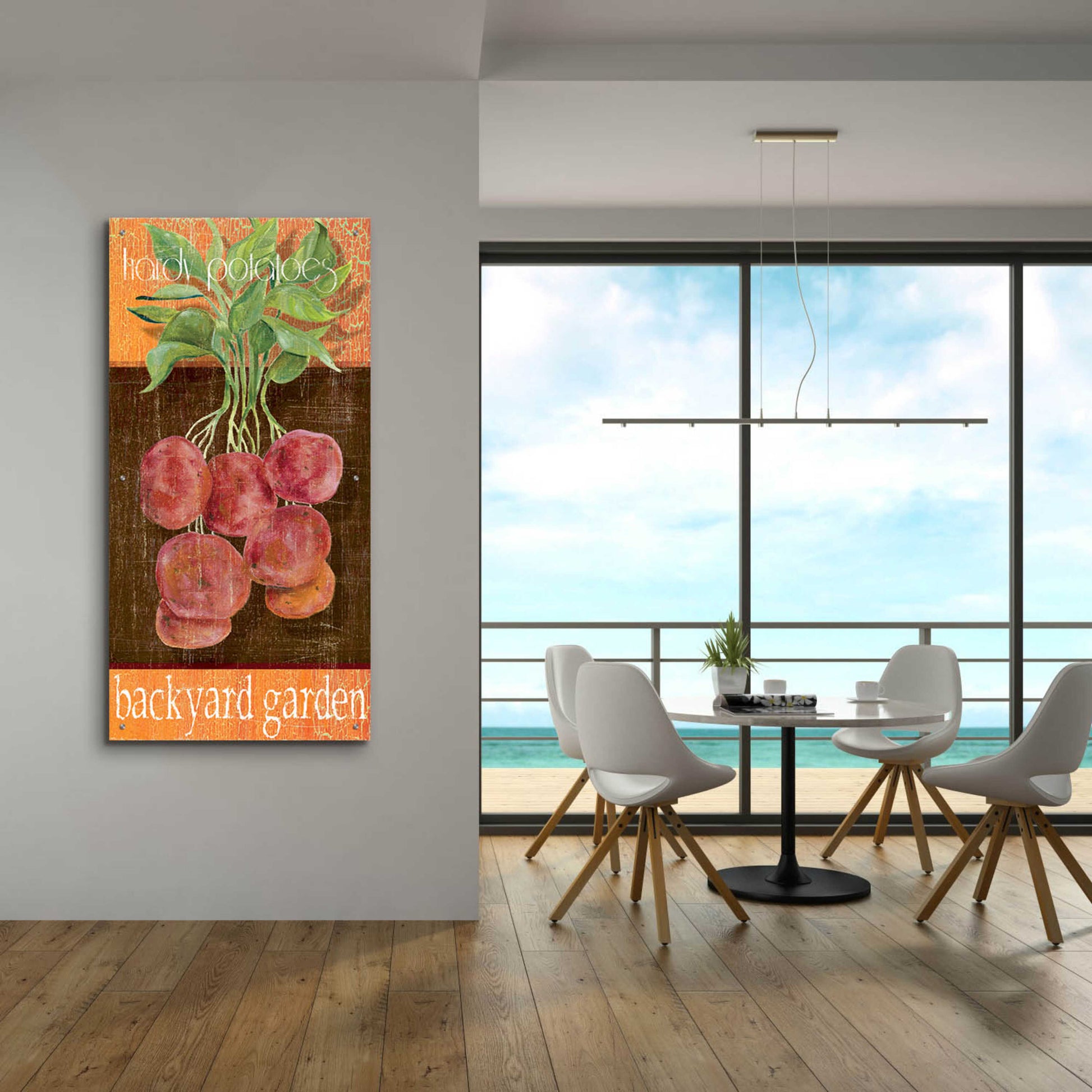 Epic Art 'Hardy Potatoes' by Jadei Graphics, Acrylic Glass Wall Art,24x48