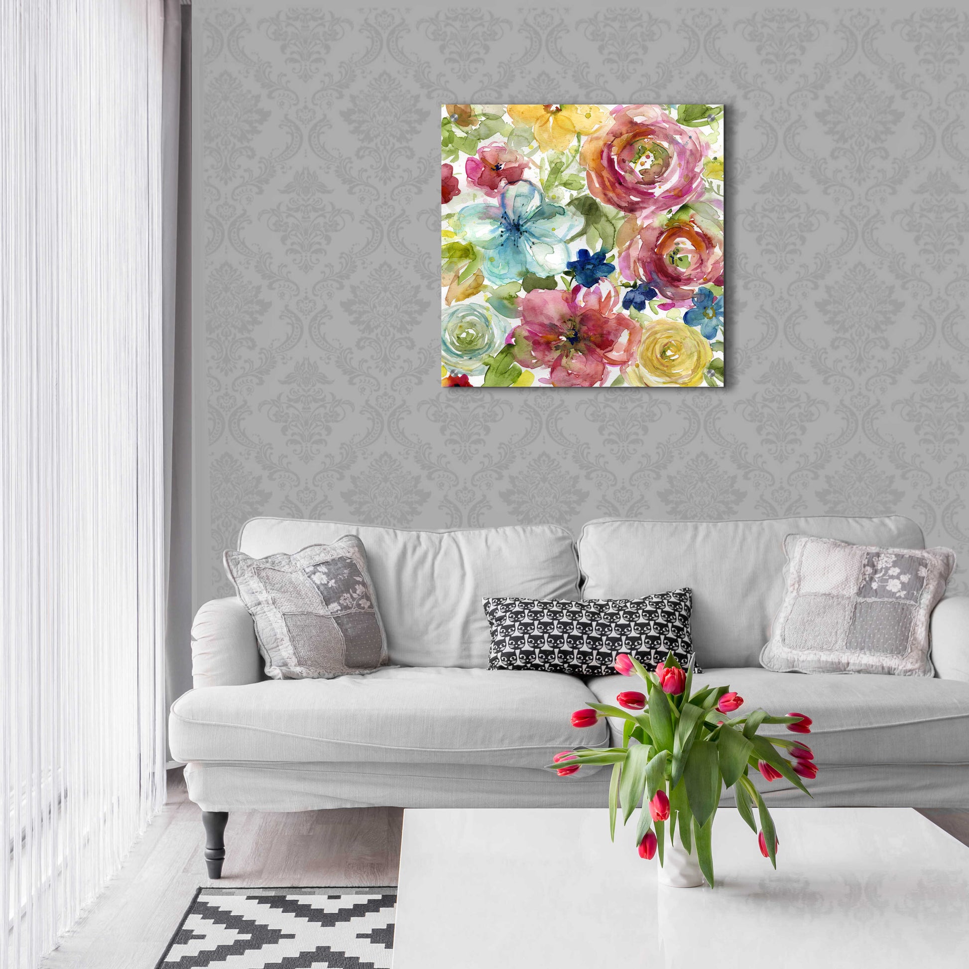 Epic Art 'Assorted Bouquet' by Jadei Graphics, Acrylic Glass Wall Art,24x24