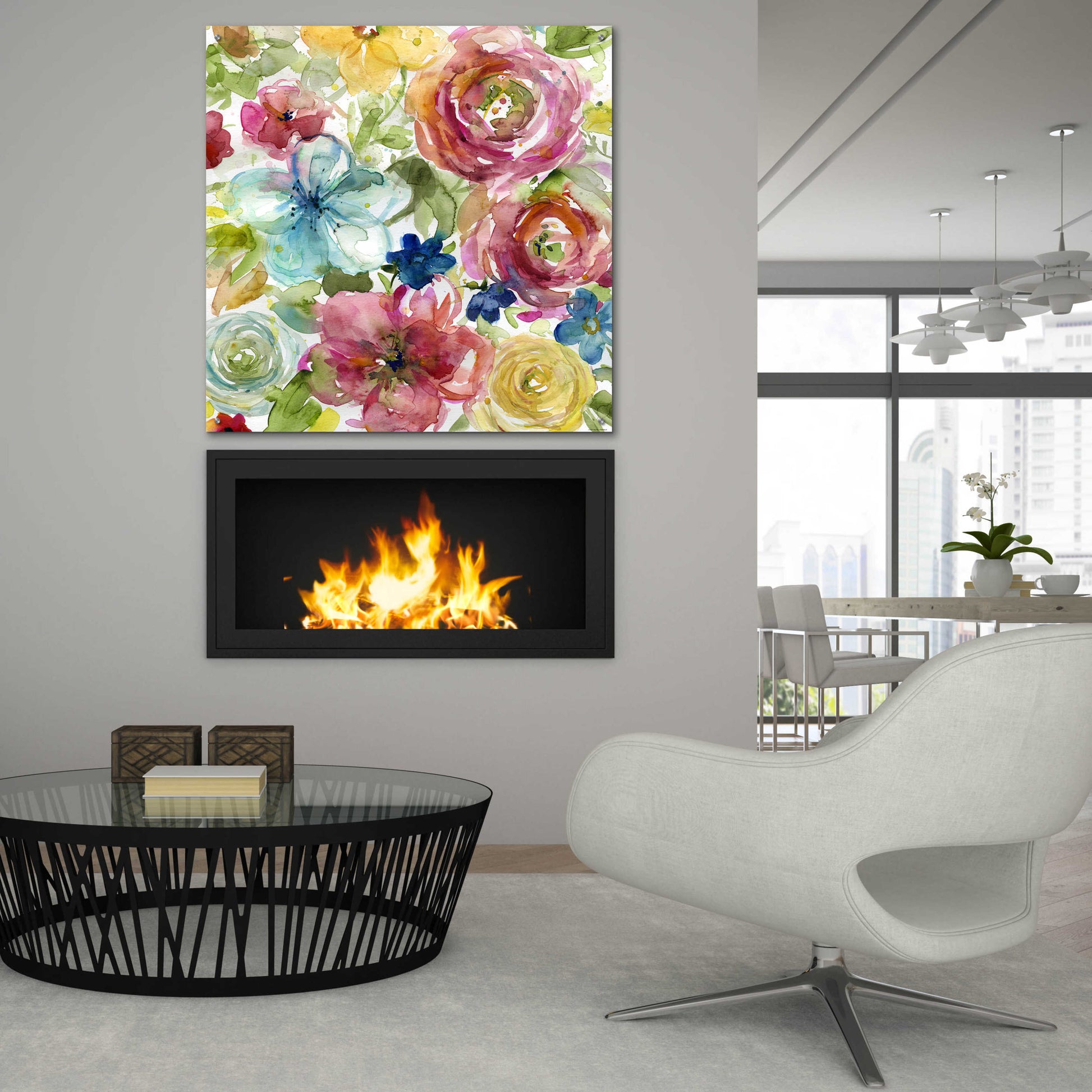 Epic Art 'Assorted Bouquet' by Jadei Graphics, Acrylic Glass Wall Art,36x36