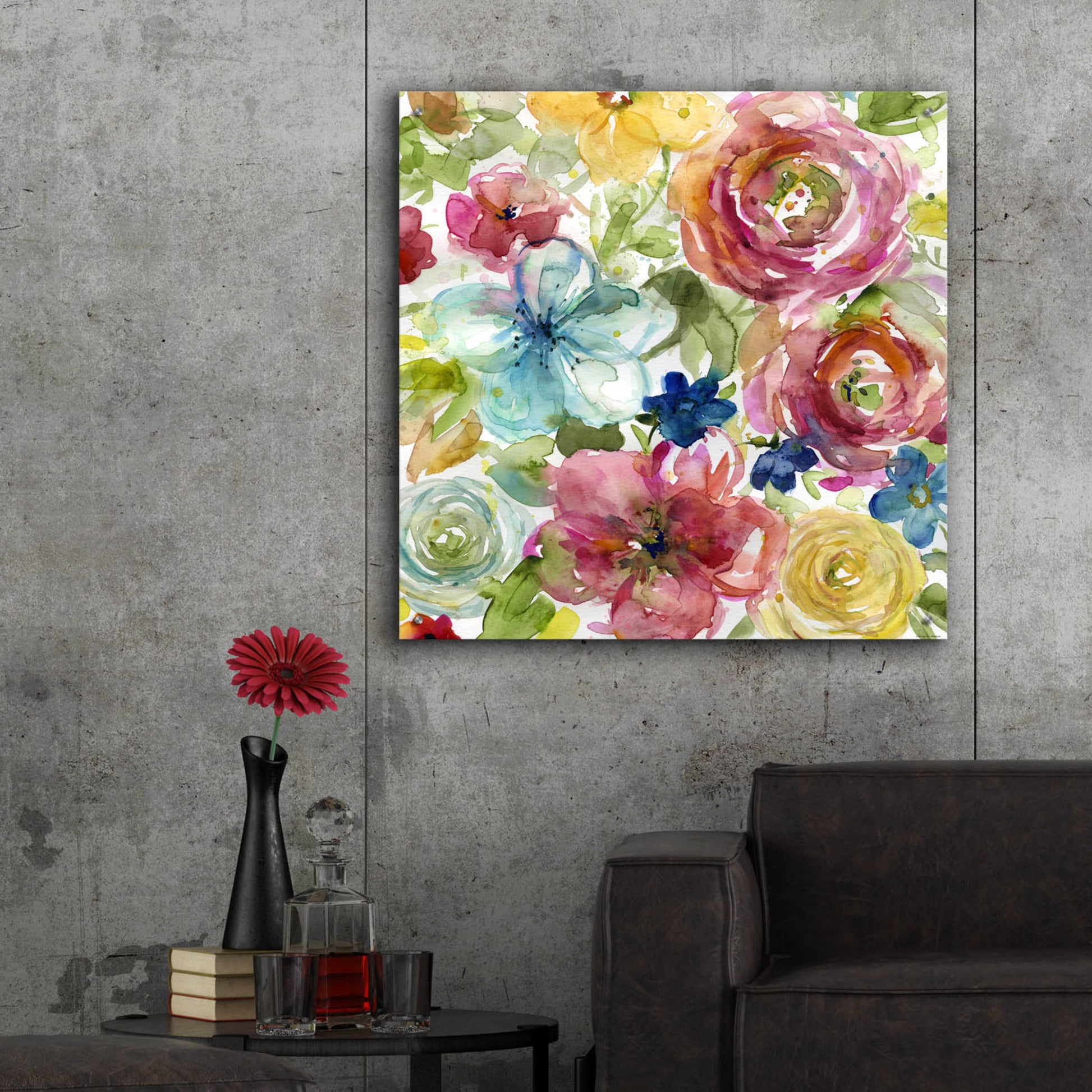 Epic Art 'Assorted Bouquet' by Jadei Graphics, Acrylic Glass Wall Art,36x36