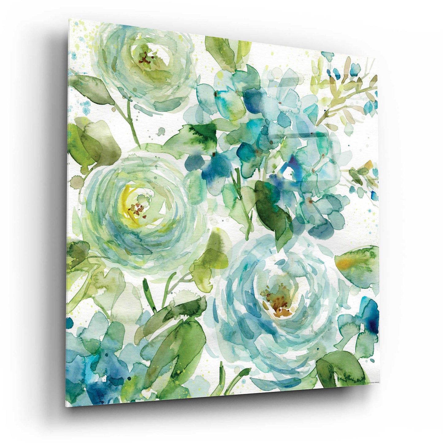 Epic Art 'Cool Watercolor Floral' by Jadei Graphics, Acrylic Glass Wall Art,12x12