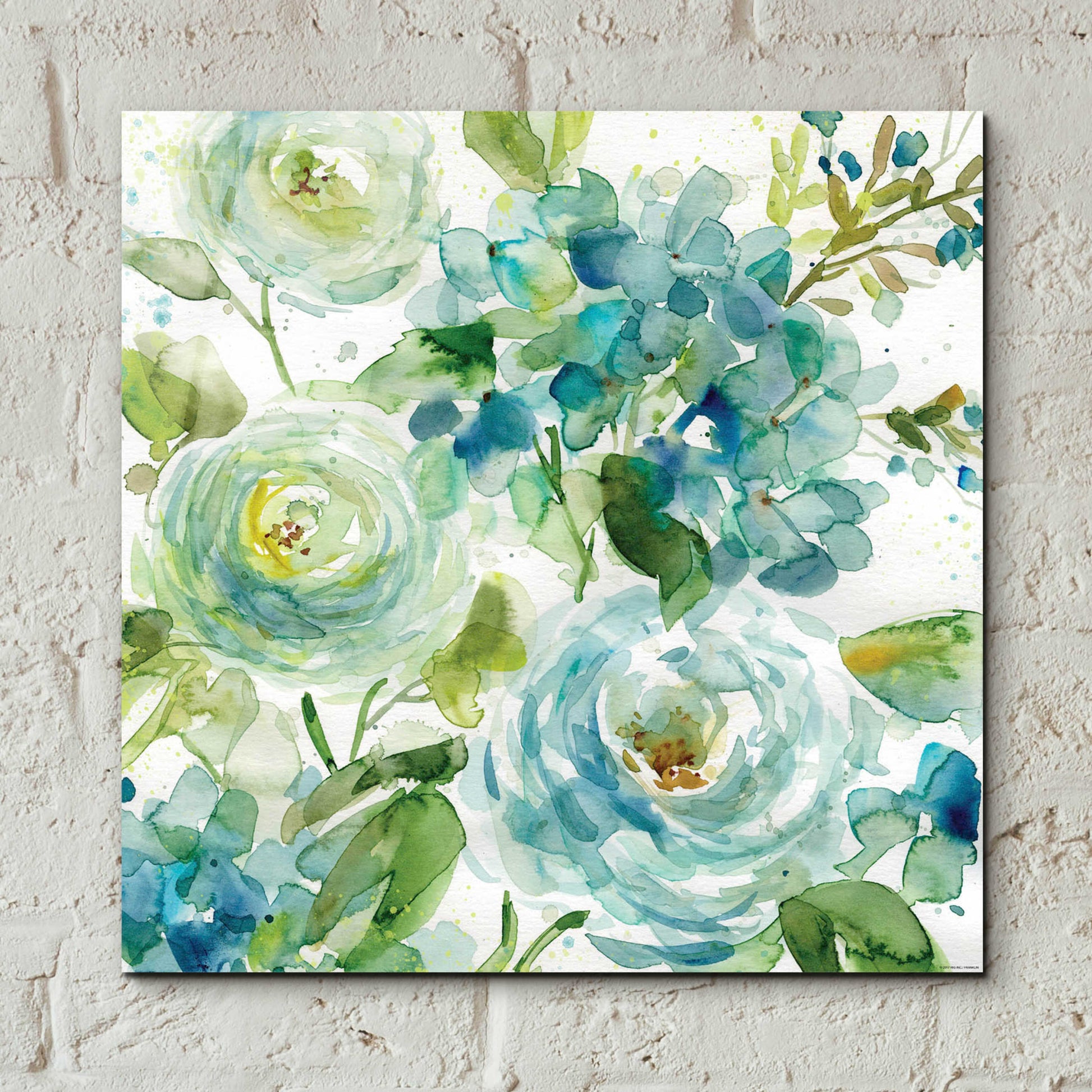 Epic Art 'Cool Watercolor Floral' by Jadei Graphics, Acrylic Glass Wall Art,12x12